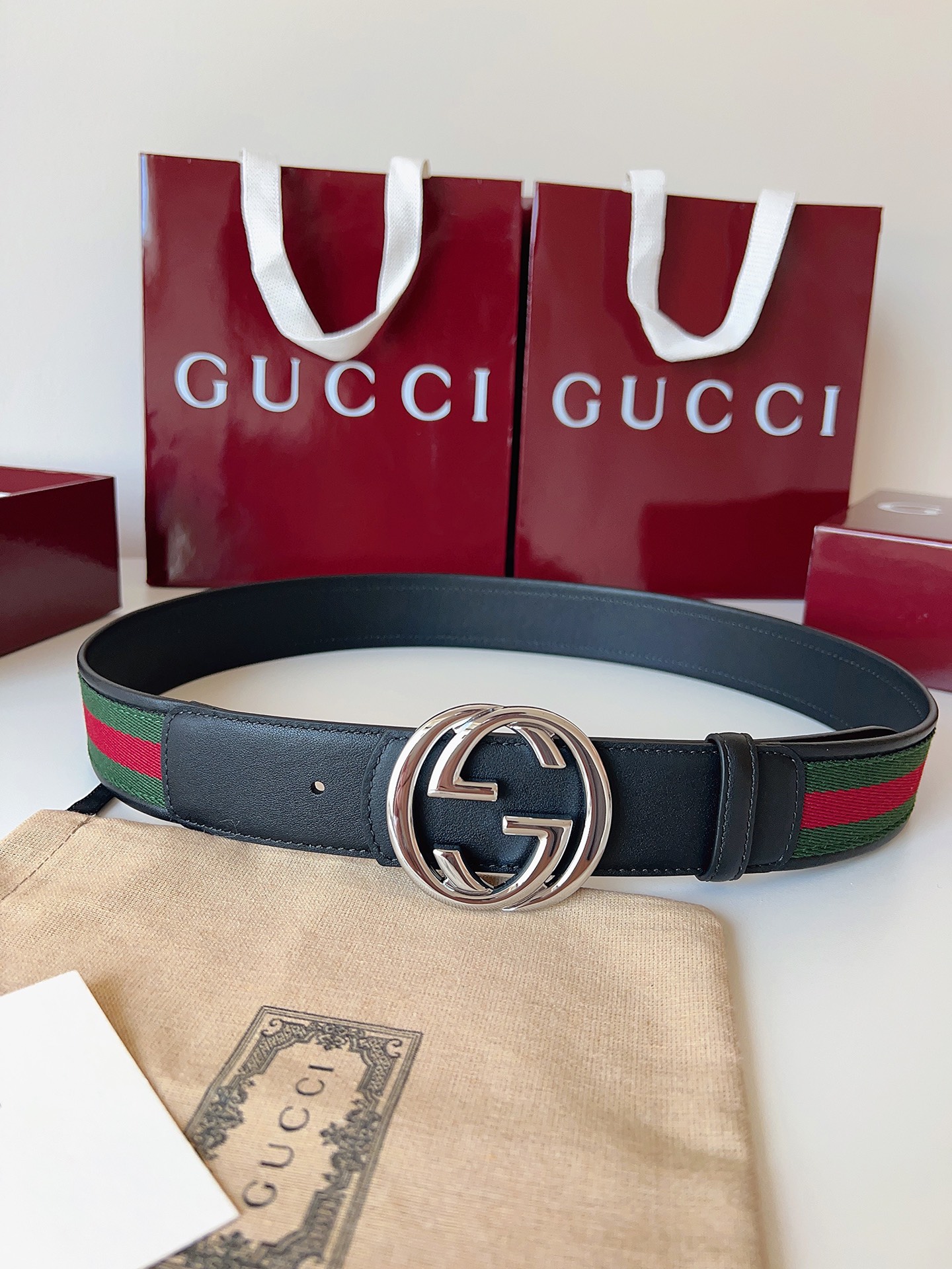 Gucci Male Basic Belt Canvas Black M
