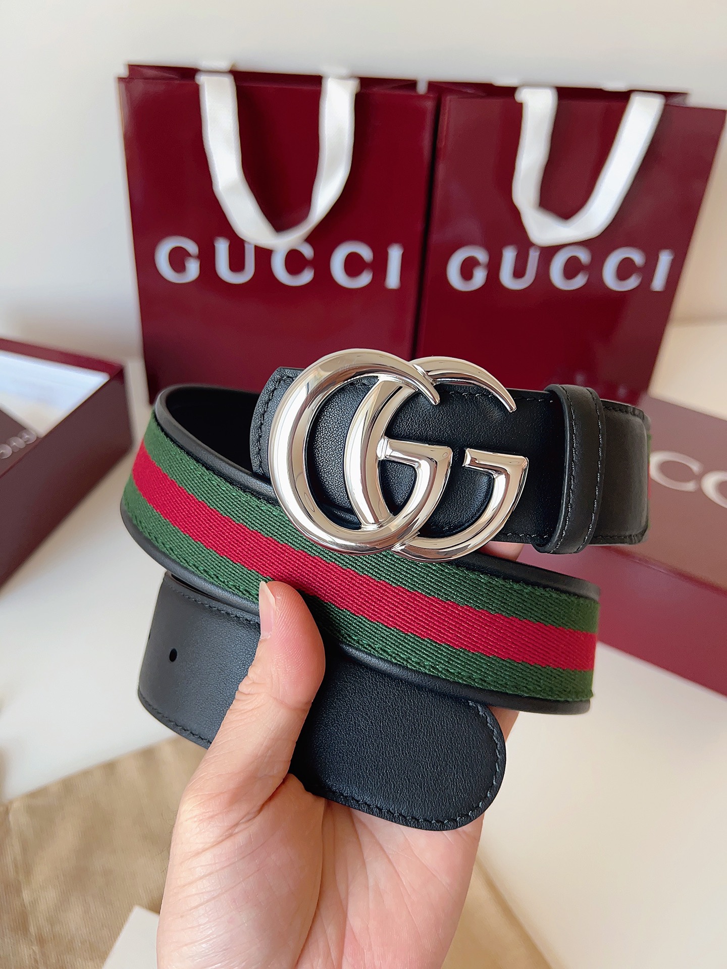 Gucci Male Basic Belt Canvas Black M