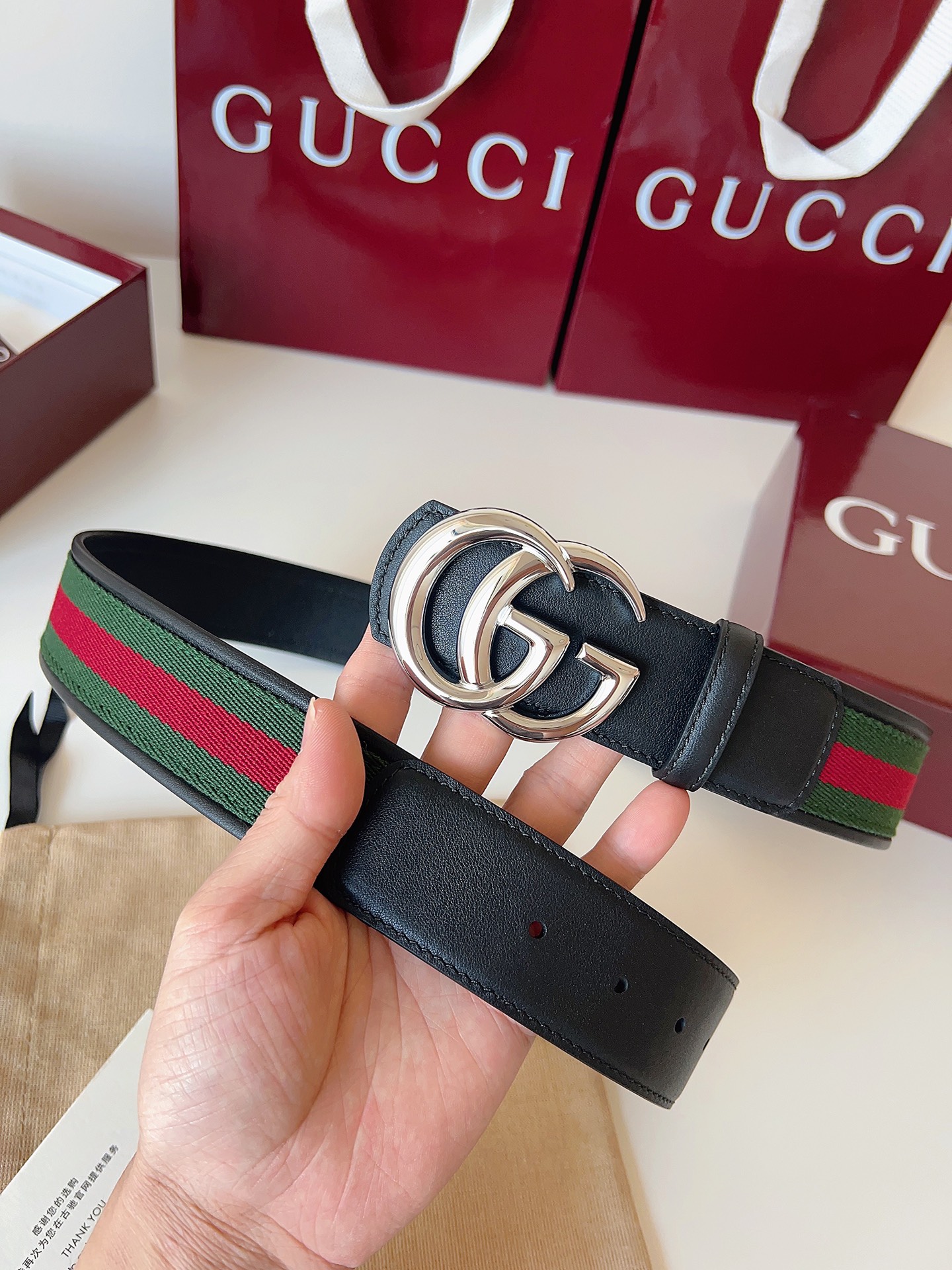 Gucci Male Basic Belt Canvas Black M