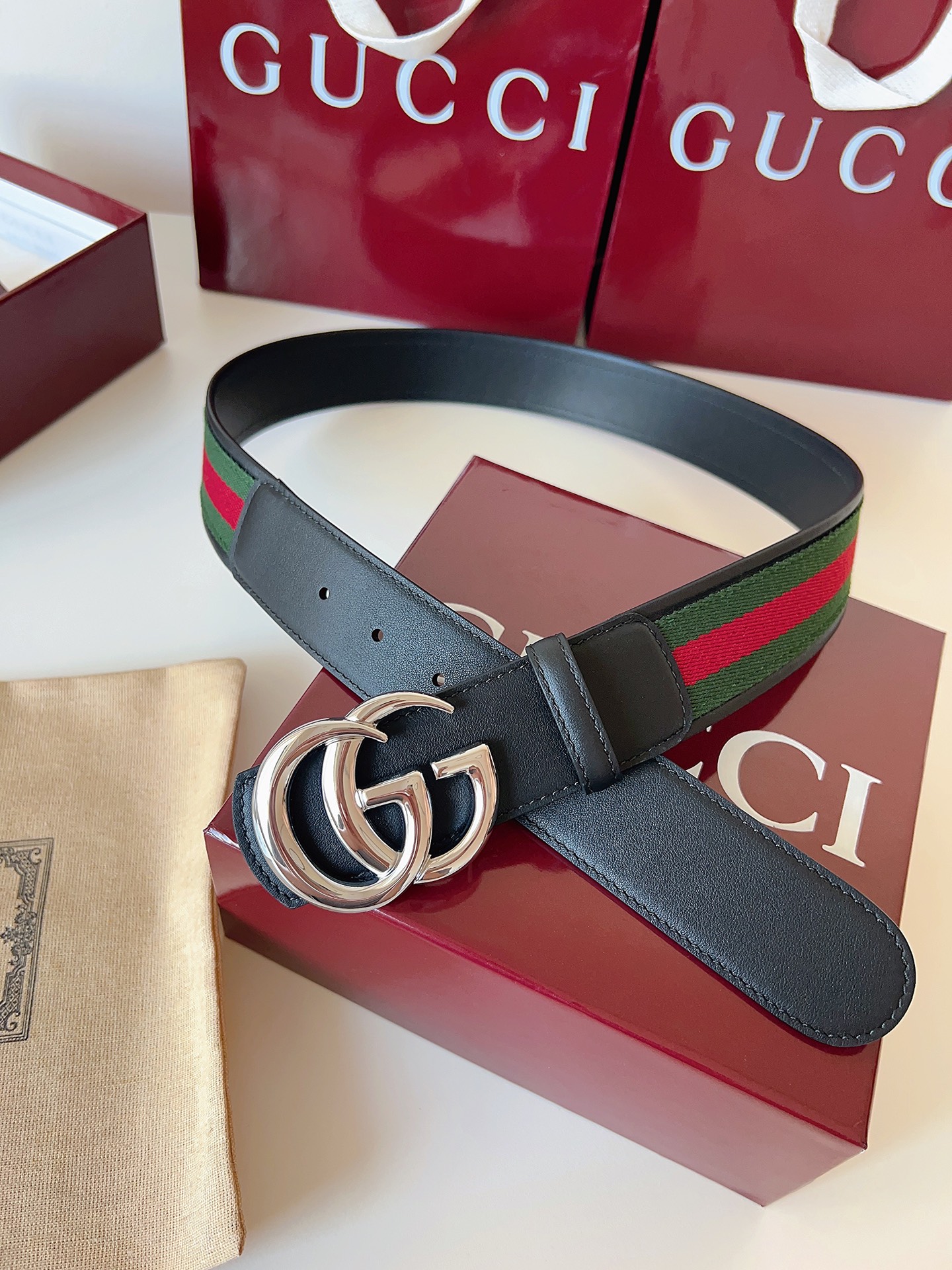 Gucci Male Basic Belt Canvas Black M