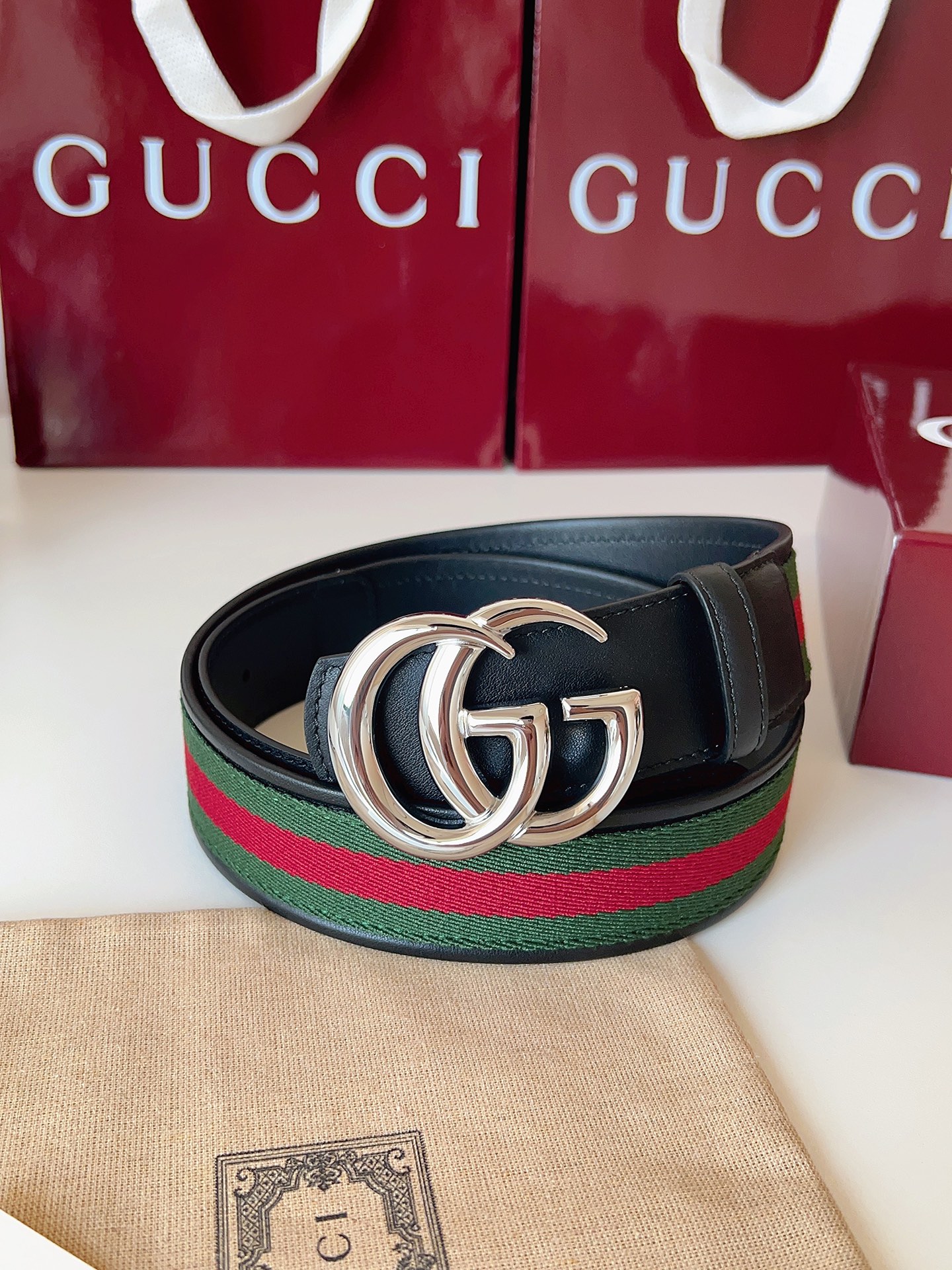 Gucci Male Basic Belt Canvas Black M