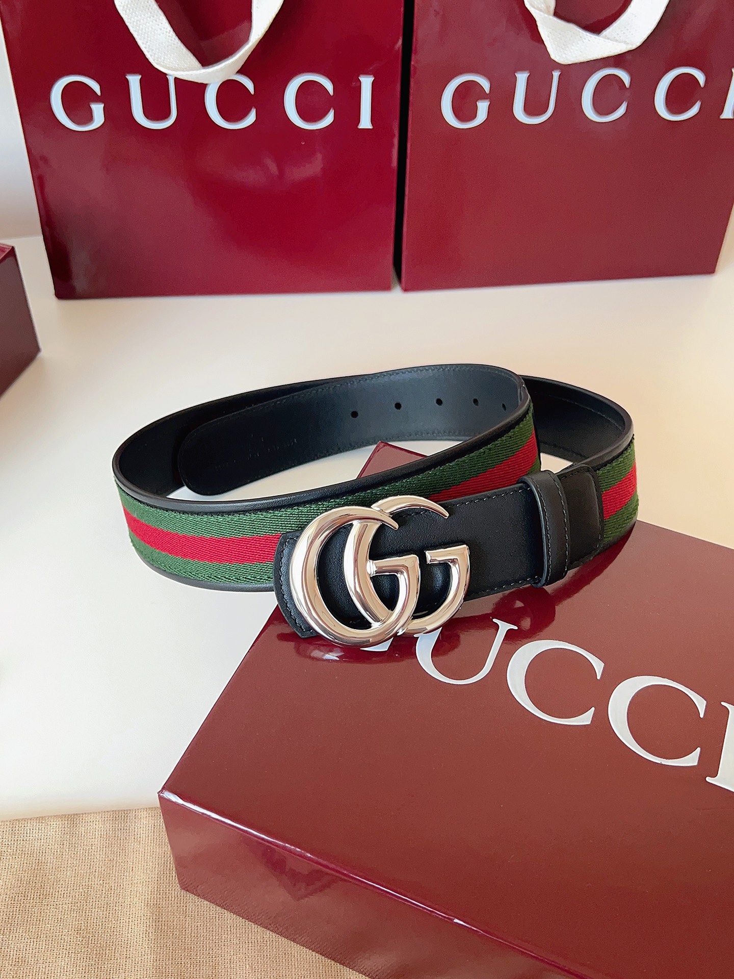 Gucci Male Basic Belt Canvas Black M