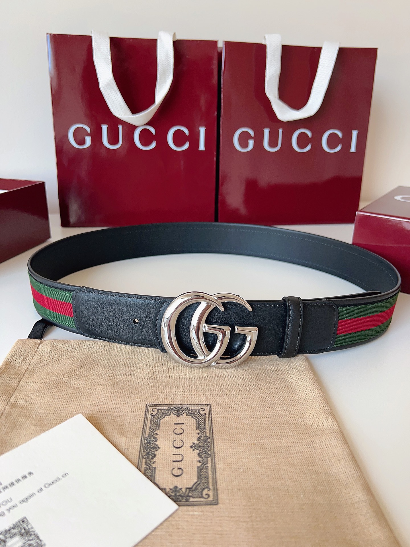 Gucci Male Basic Belt Canvas Black M