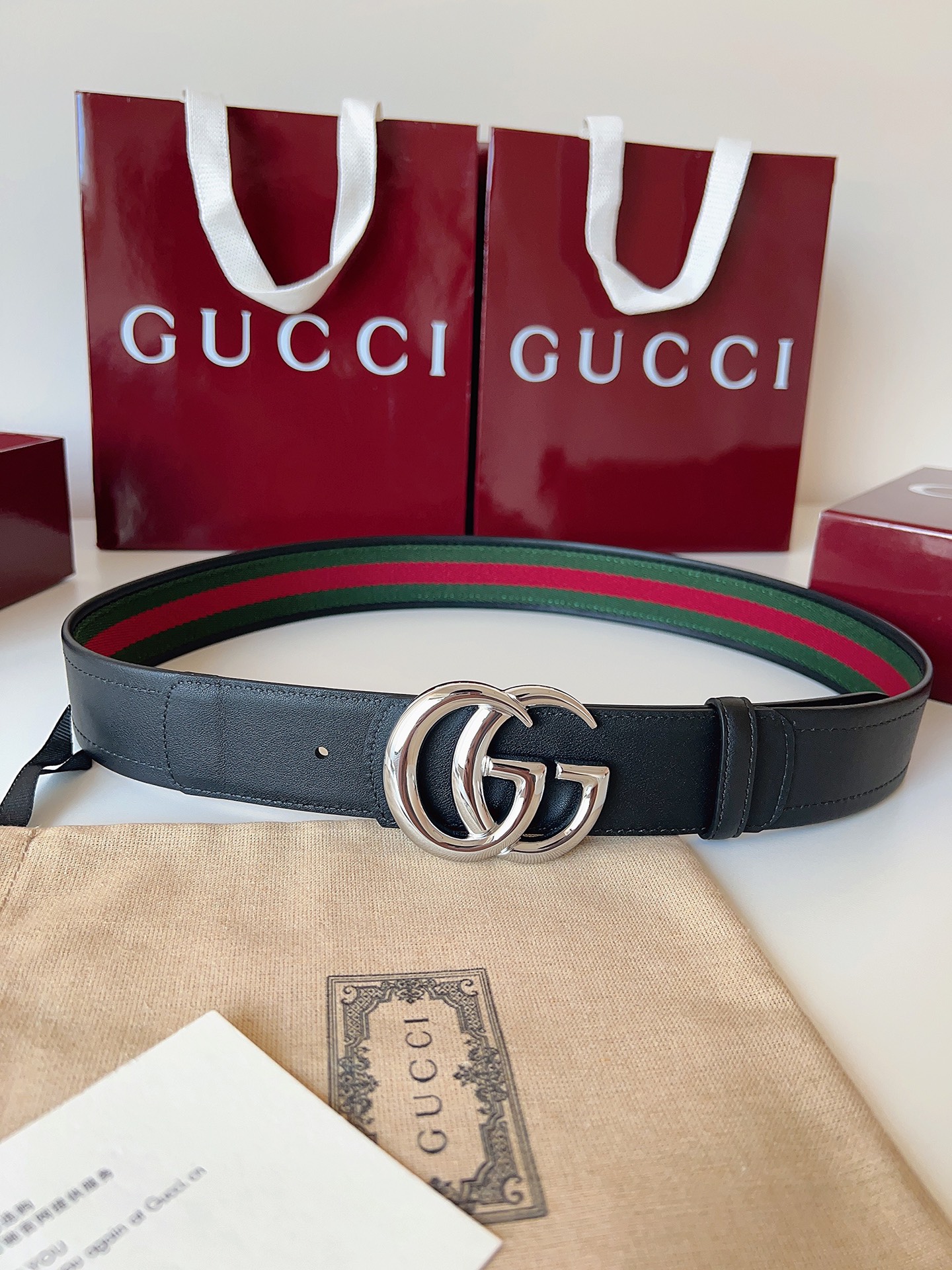 Gucci Male Basic Belt Canvas Black M