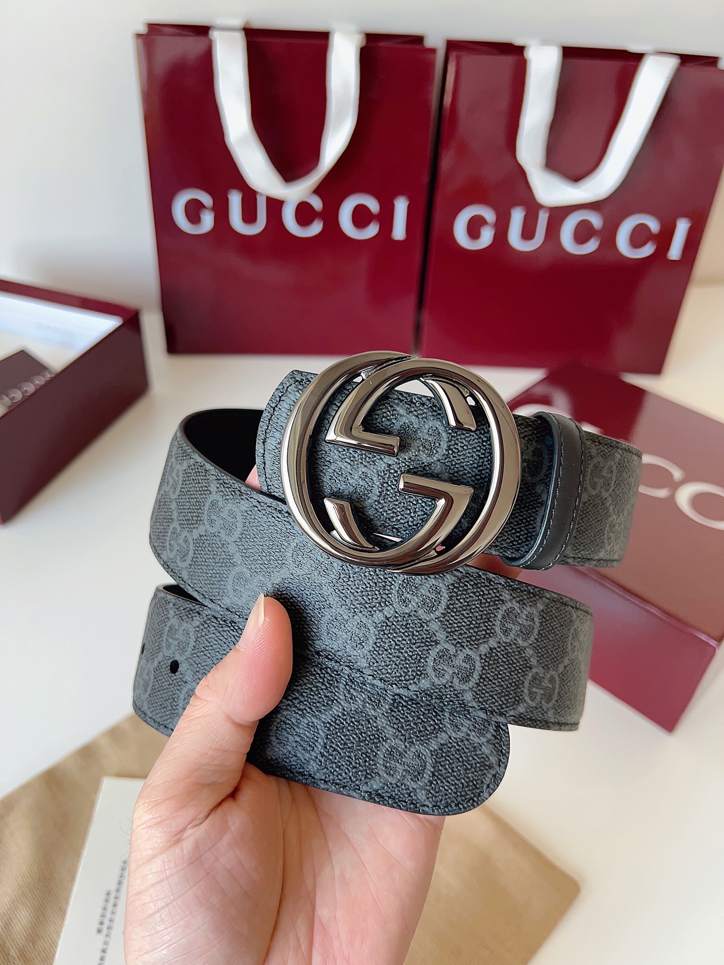 Gucci Male Basic Belt Canvas Black S-m