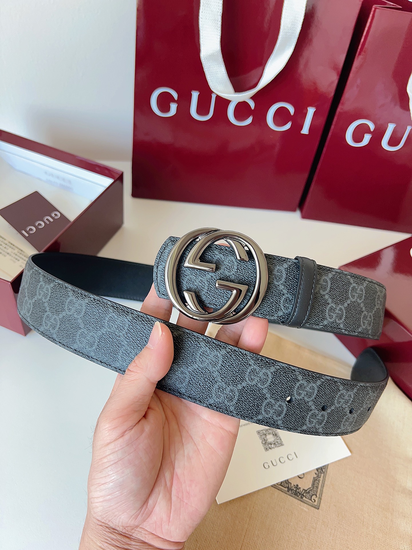 Gucci Male Basic Belt Canvas Black S-m