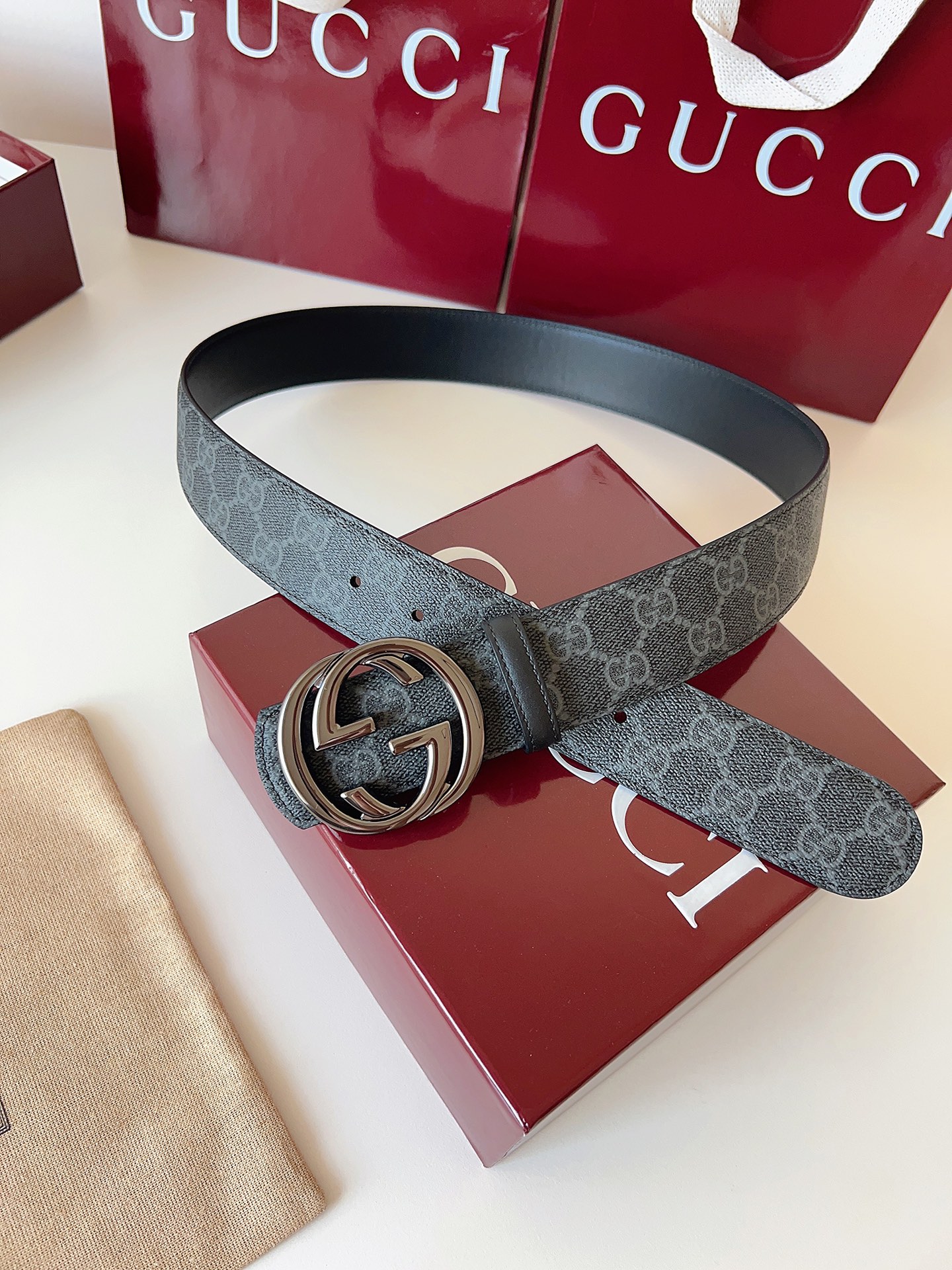 Gucci Male Basic Belt Canvas Black S-m