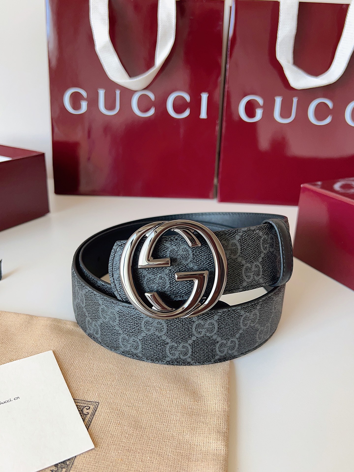 Gucci Male Basic Belt Canvas Black S-m