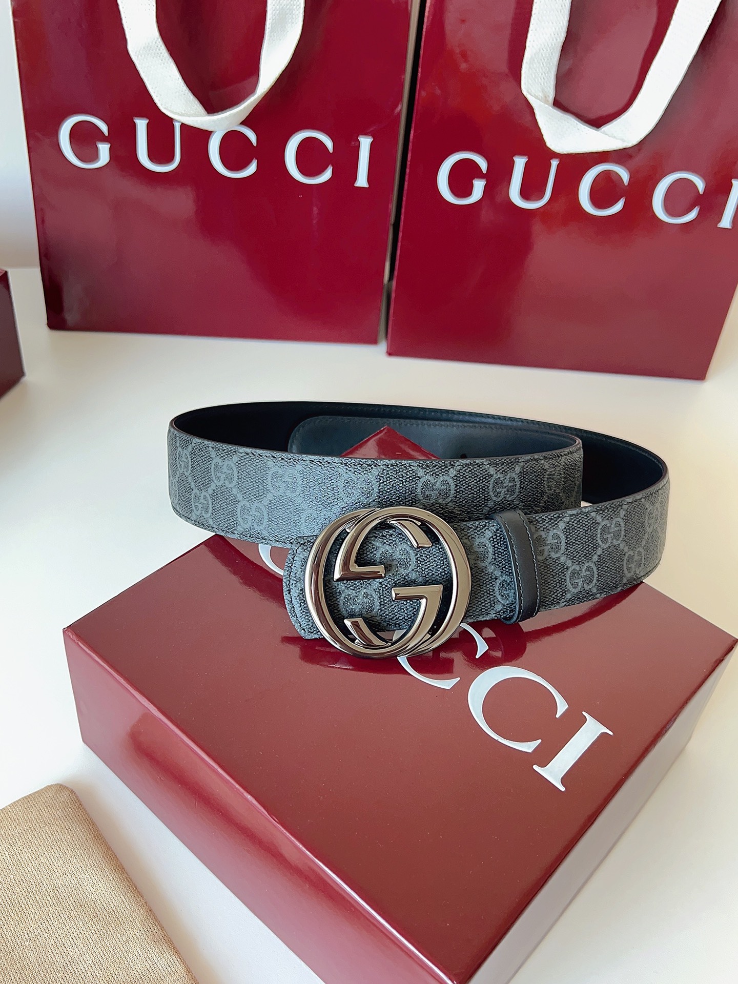 Gucci Male Basic Belt Canvas Black S-m