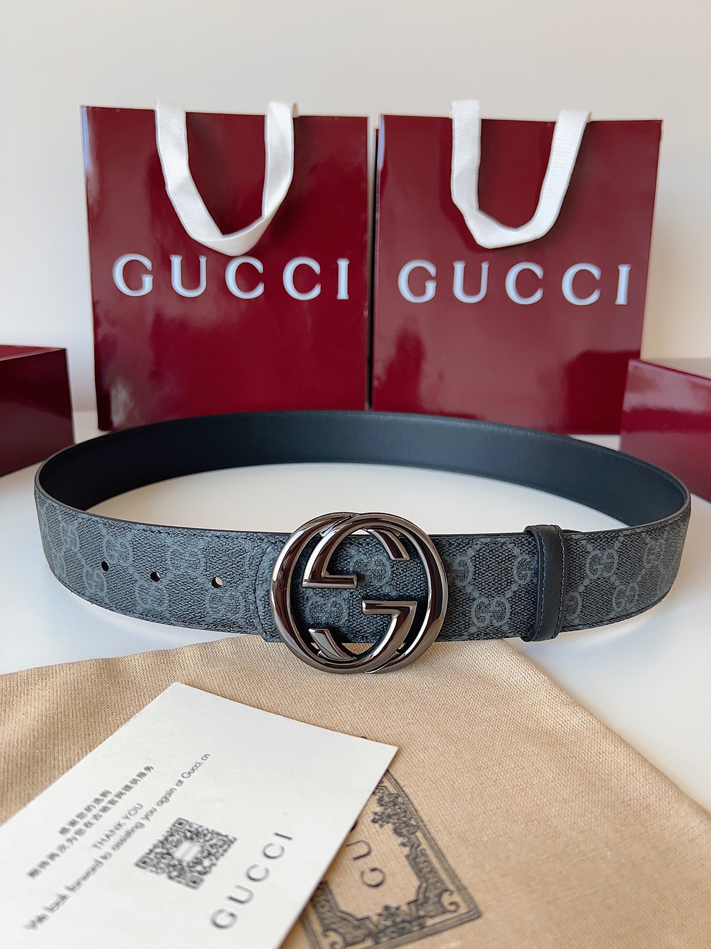 Gucci Male Basic Belt Canvas Black S-m