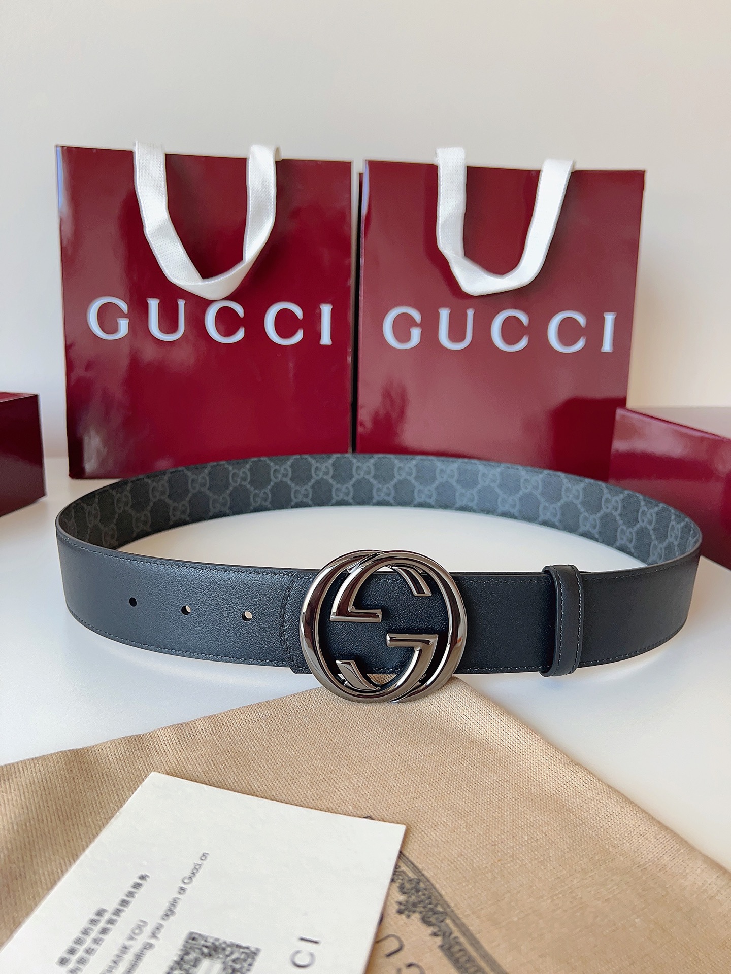 Gucci Male Basic Belt Canvas Black S-m
