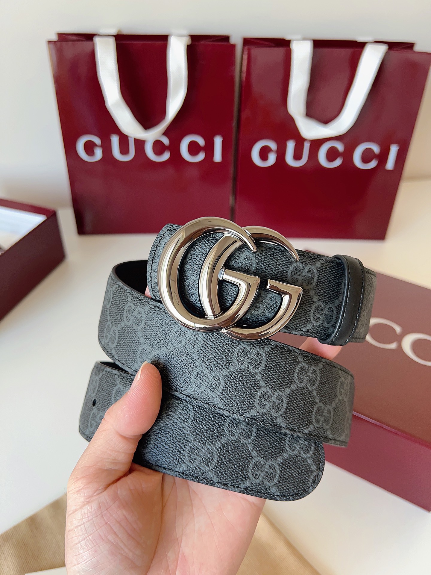 Gucci Male Basic Belt Canvas Black S-m
