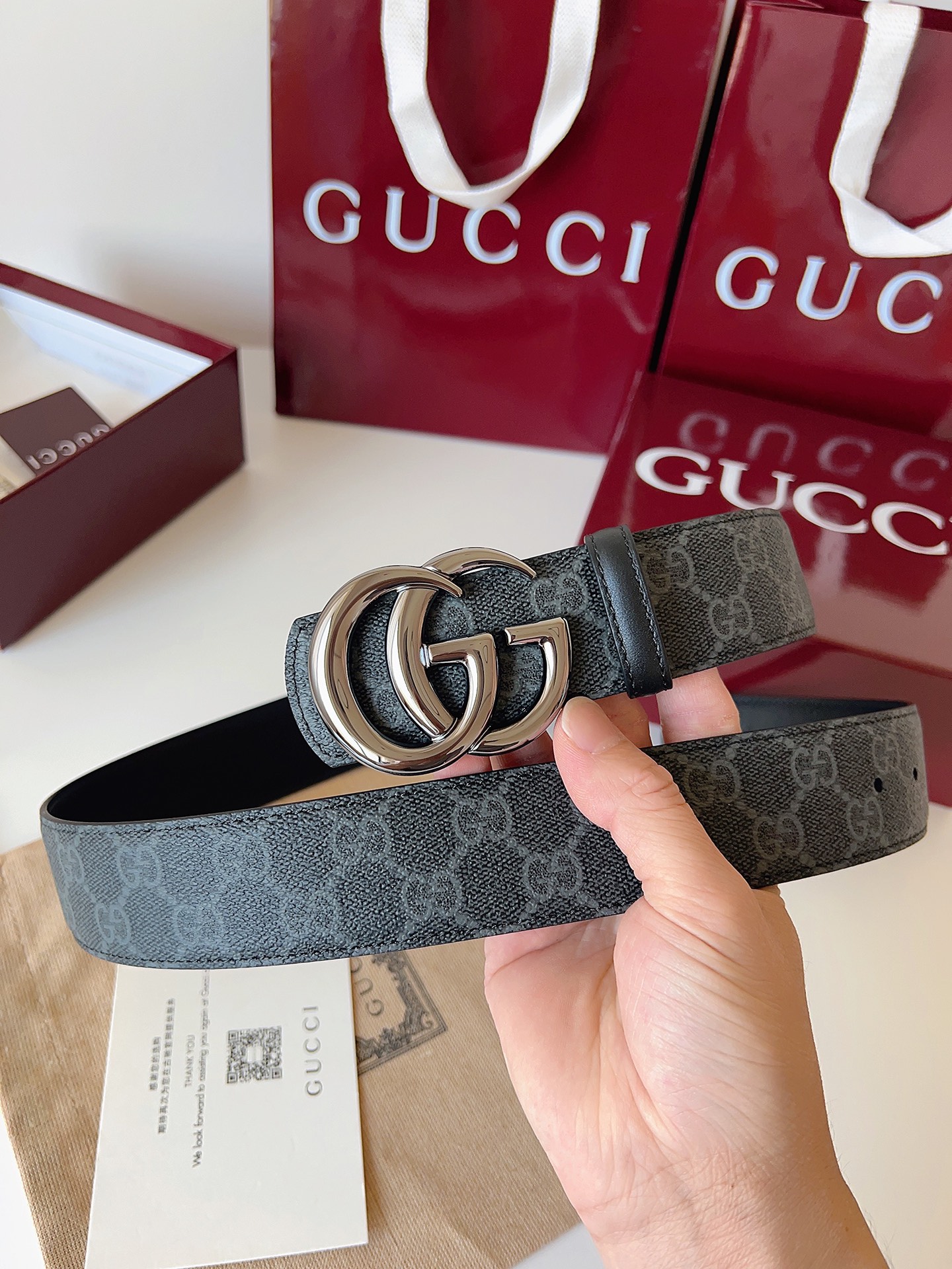 Gucci Male Basic Belt Canvas Black S-m