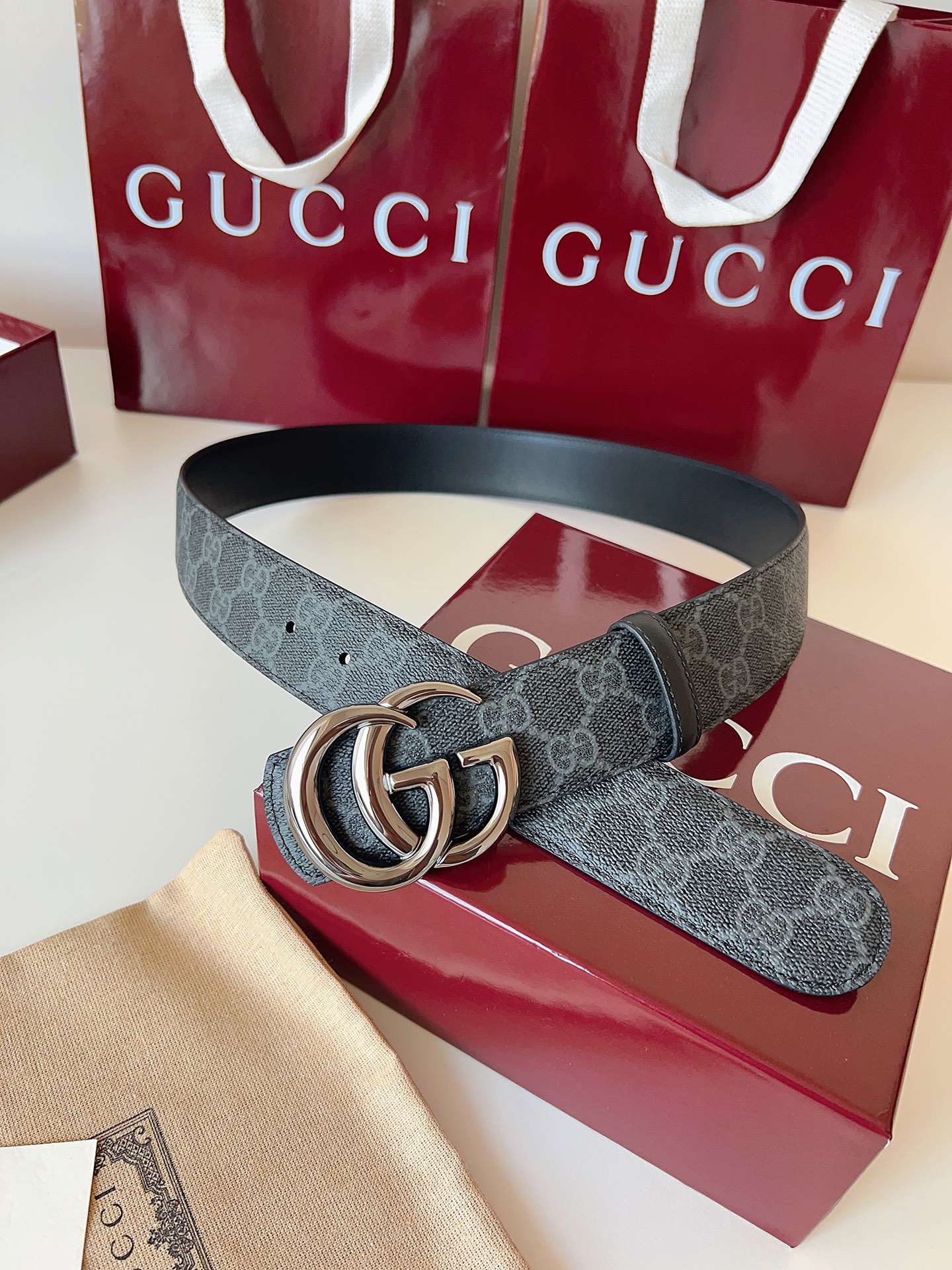 Gucci Male Basic Belt Canvas Black S-m