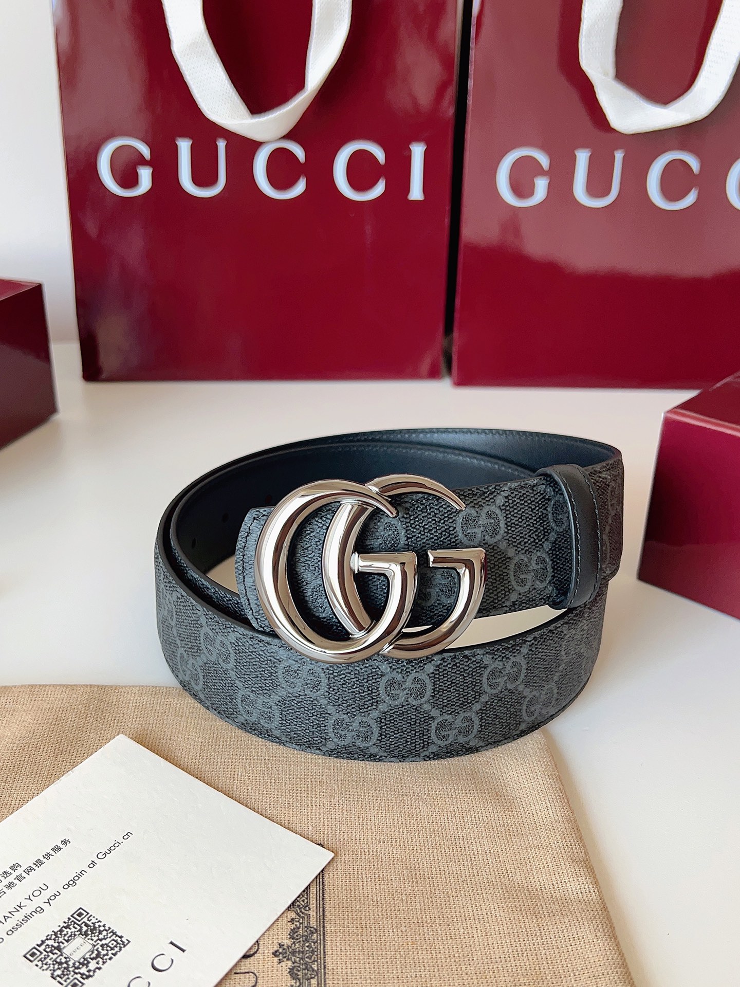 Gucci Male Basic Belt Canvas Black S-m