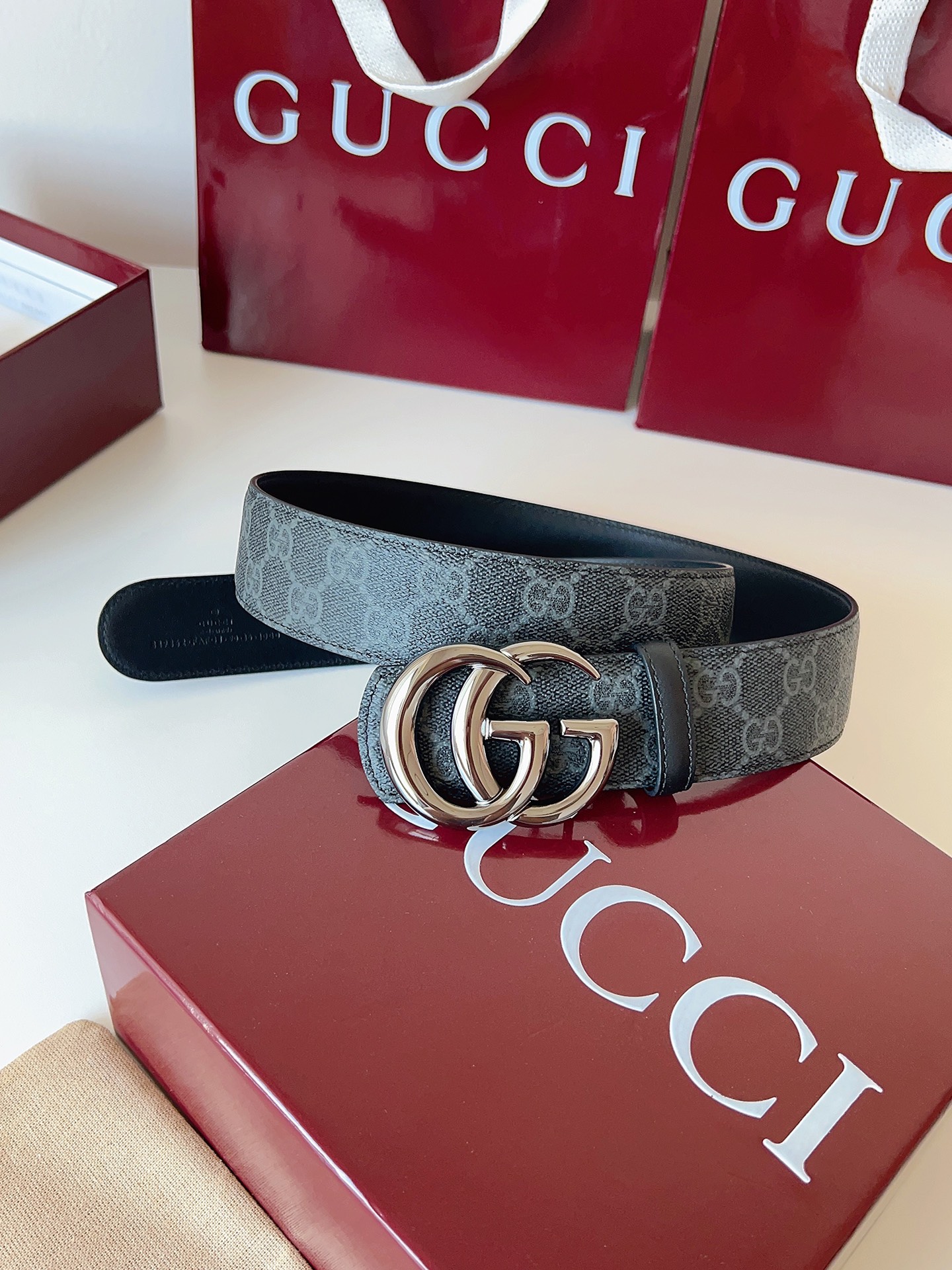 Gucci Male Basic Belt Canvas Black S-m