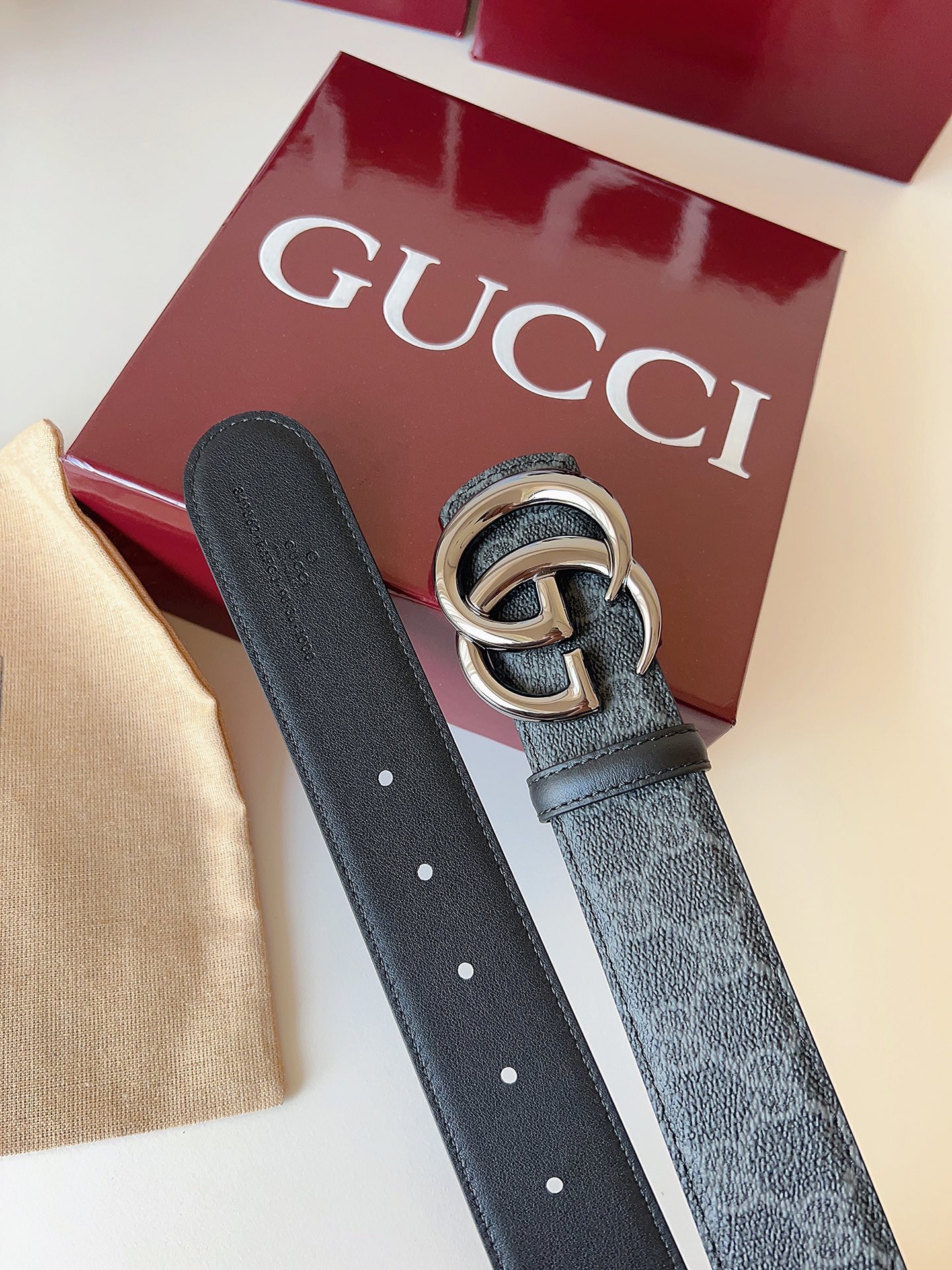 Gucci Male Basic Belt Canvas Black S-m