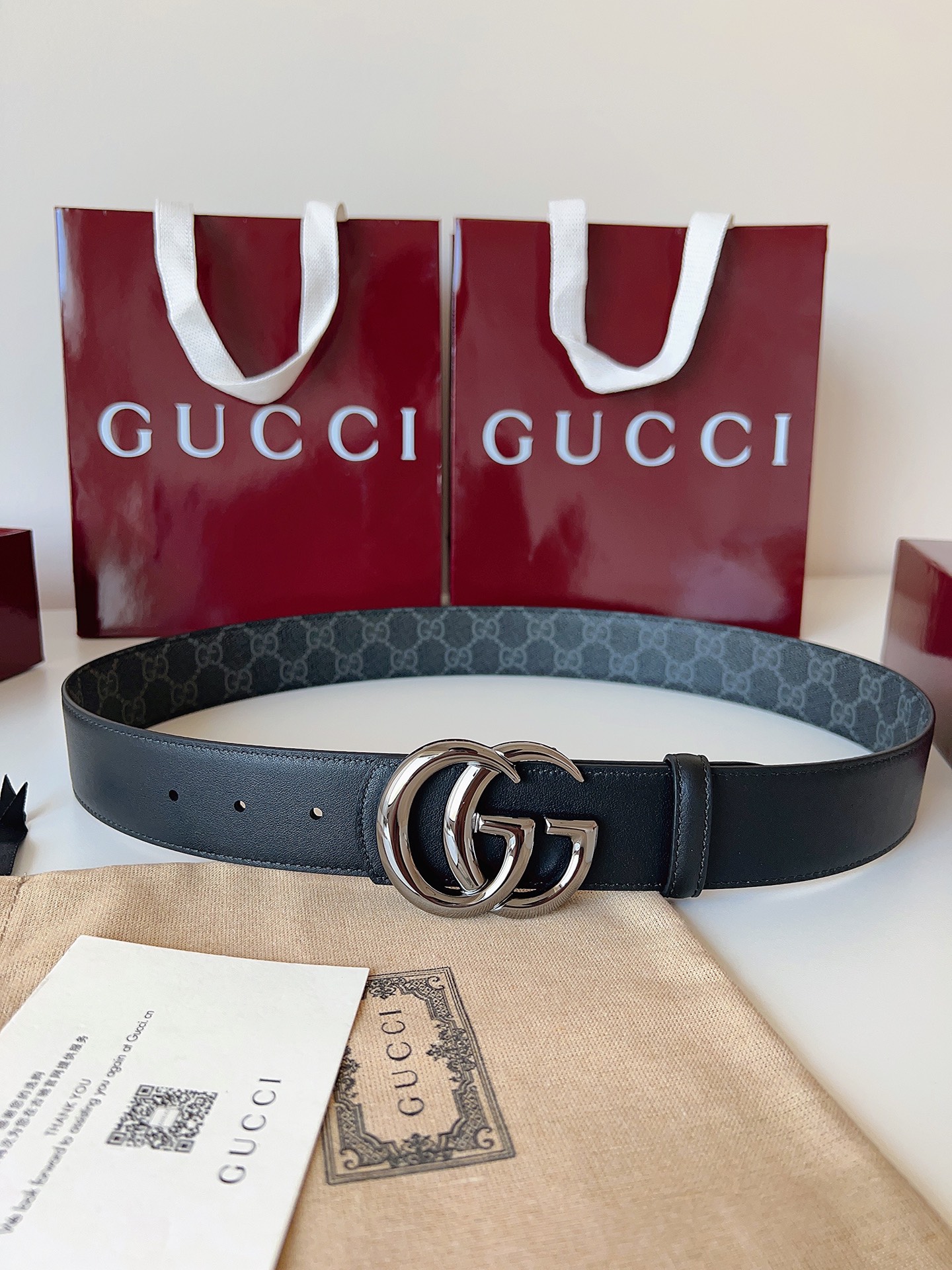 Gucci Male Basic Belt Canvas Black S-m