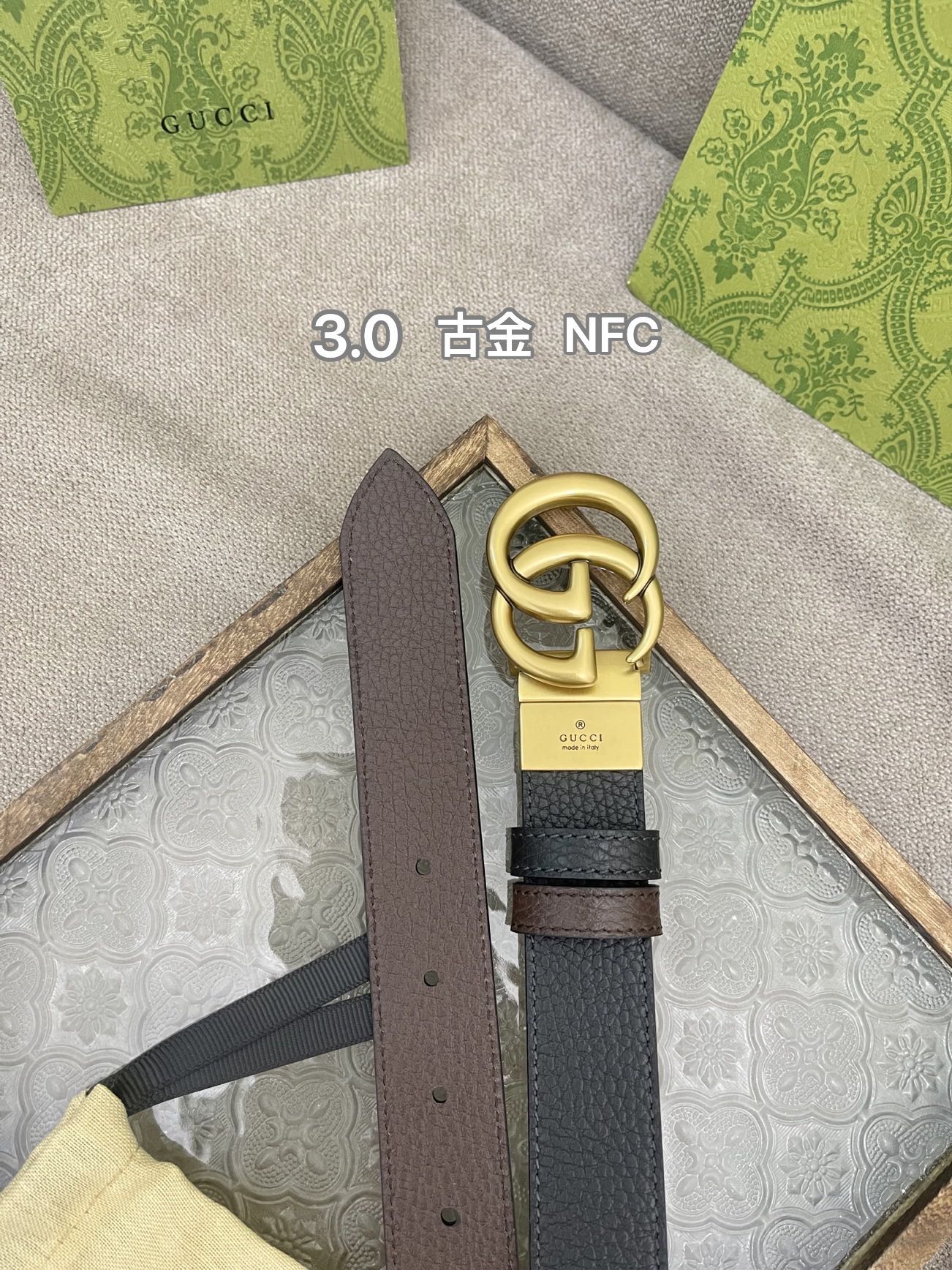 Gucci Leather Belt Cow Leather M