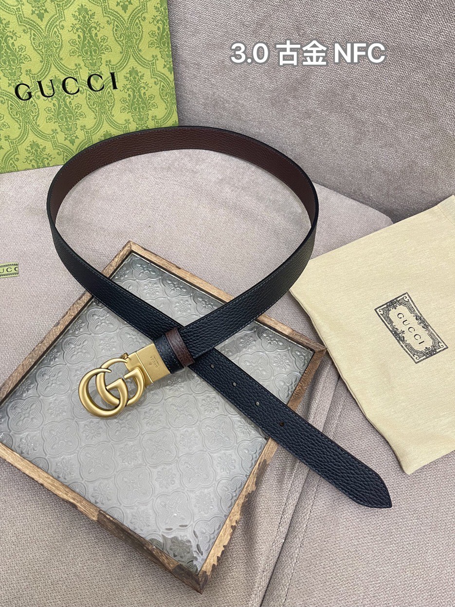 Gucci Leather Belt Cow Leather M