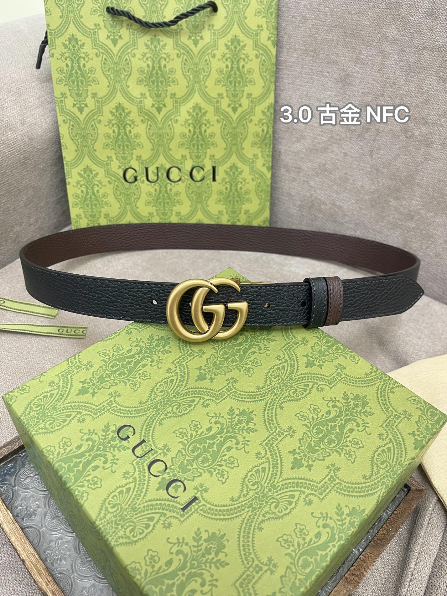 Gucci Leather Belt Cow Leather M
