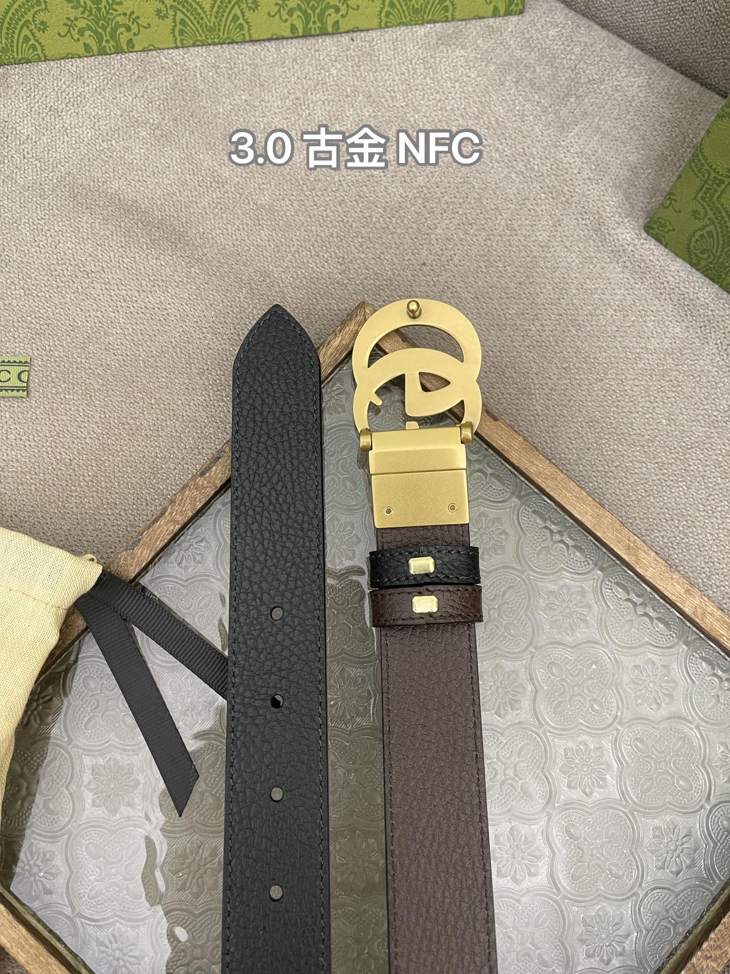 Gucci Leather Belt Cow Leather M