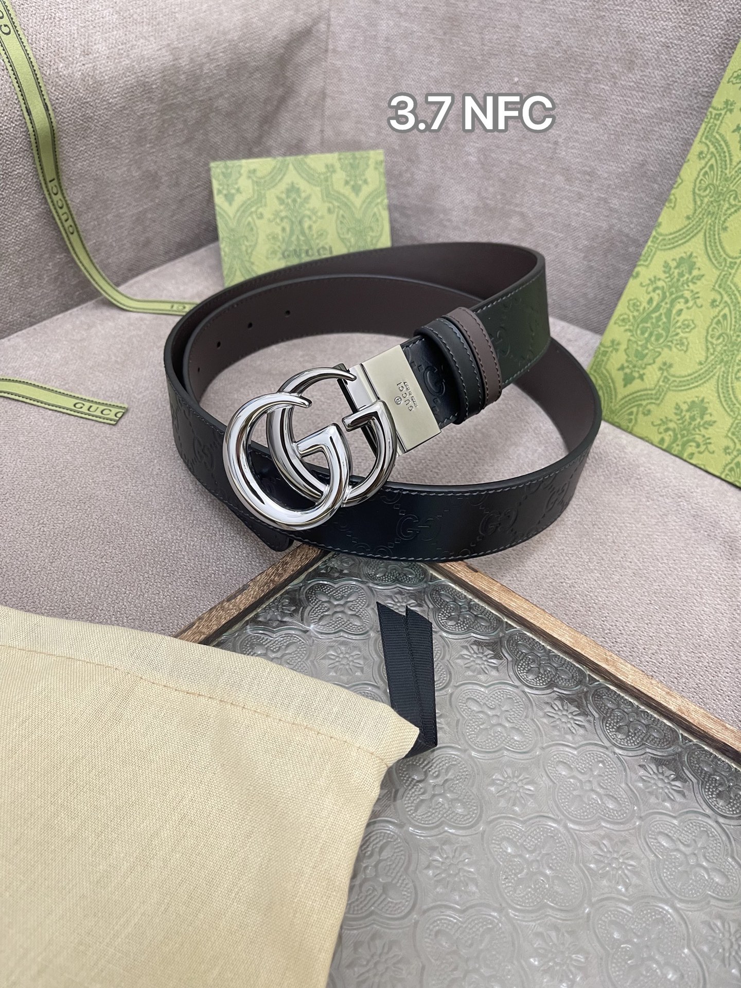 Gucci Leather Belt Cow Leather M