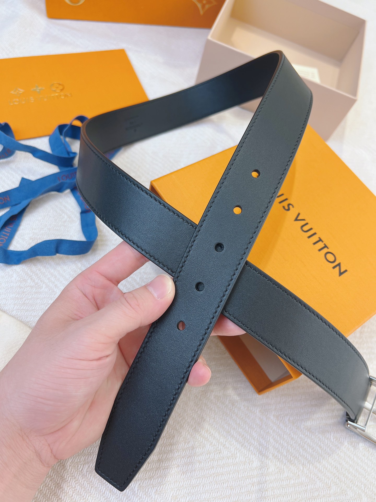 Louis Vuitton Leather Belt Cow Leather L