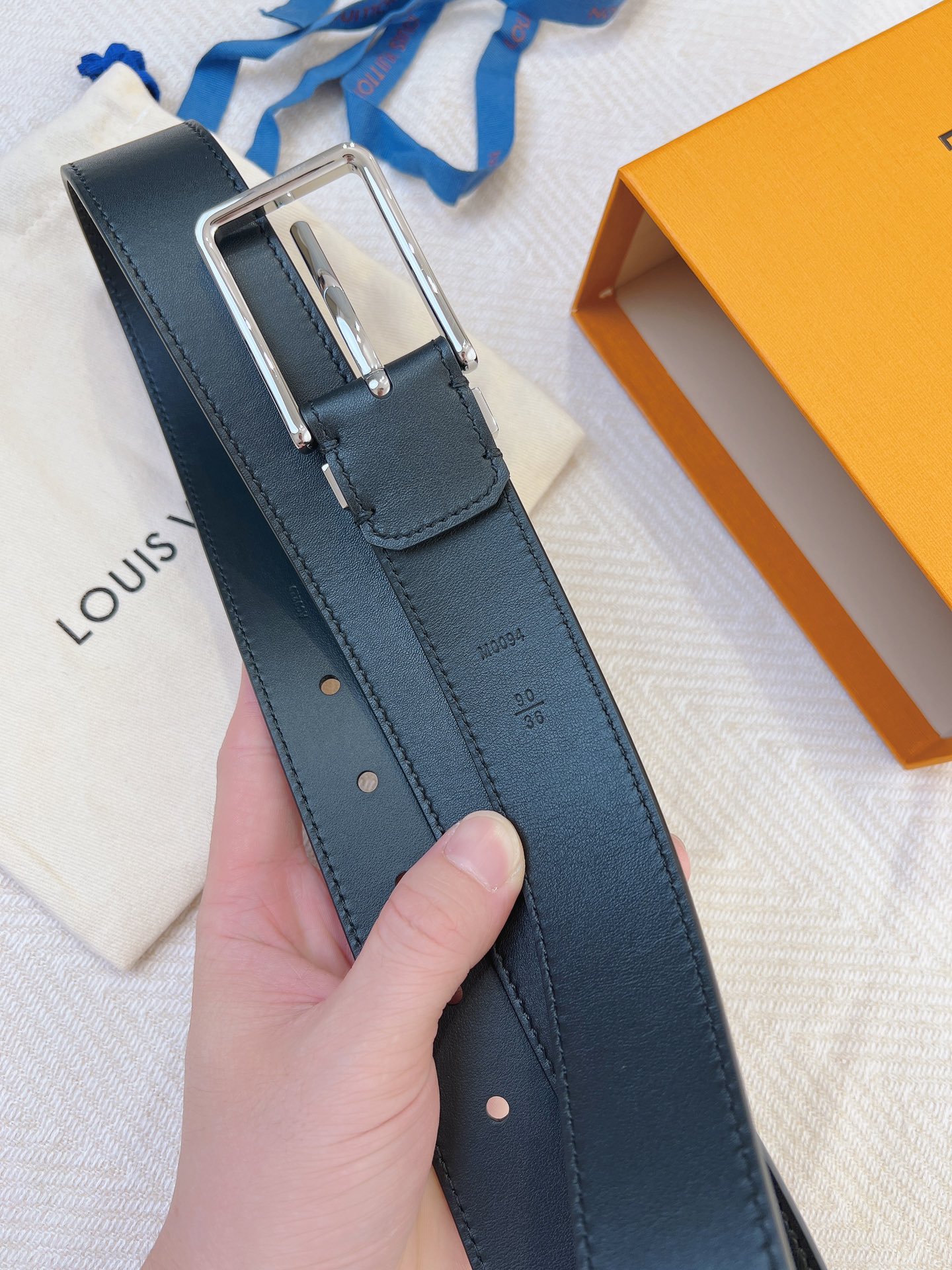 Louis Vuitton Leather Belt Cow Leather L