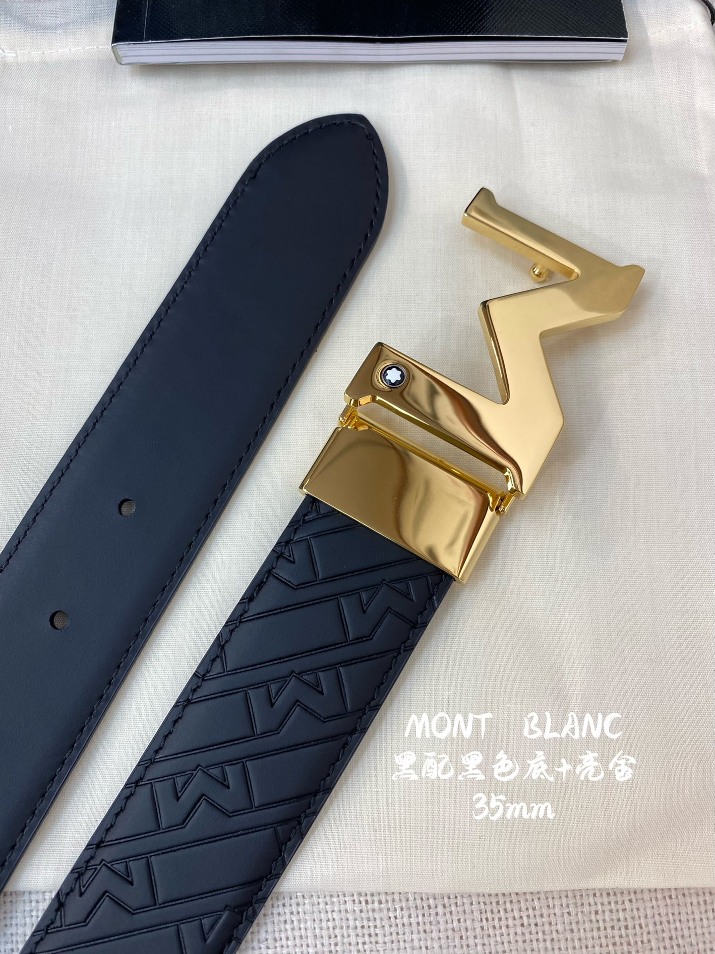 Montblanc Leather Belt Top Grain Leather M-l