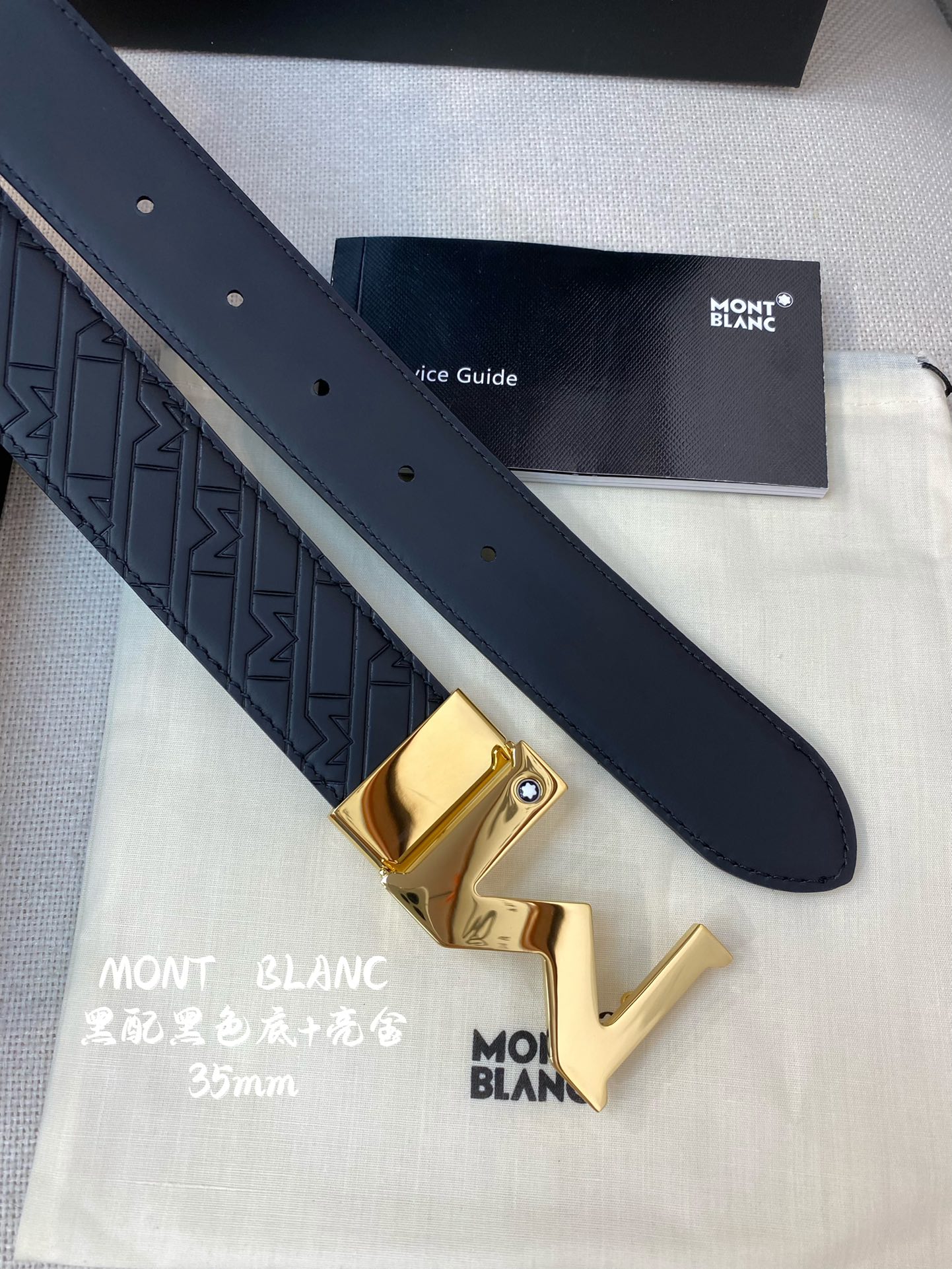Montblanc Leather Belt Top Grain Leather M-l