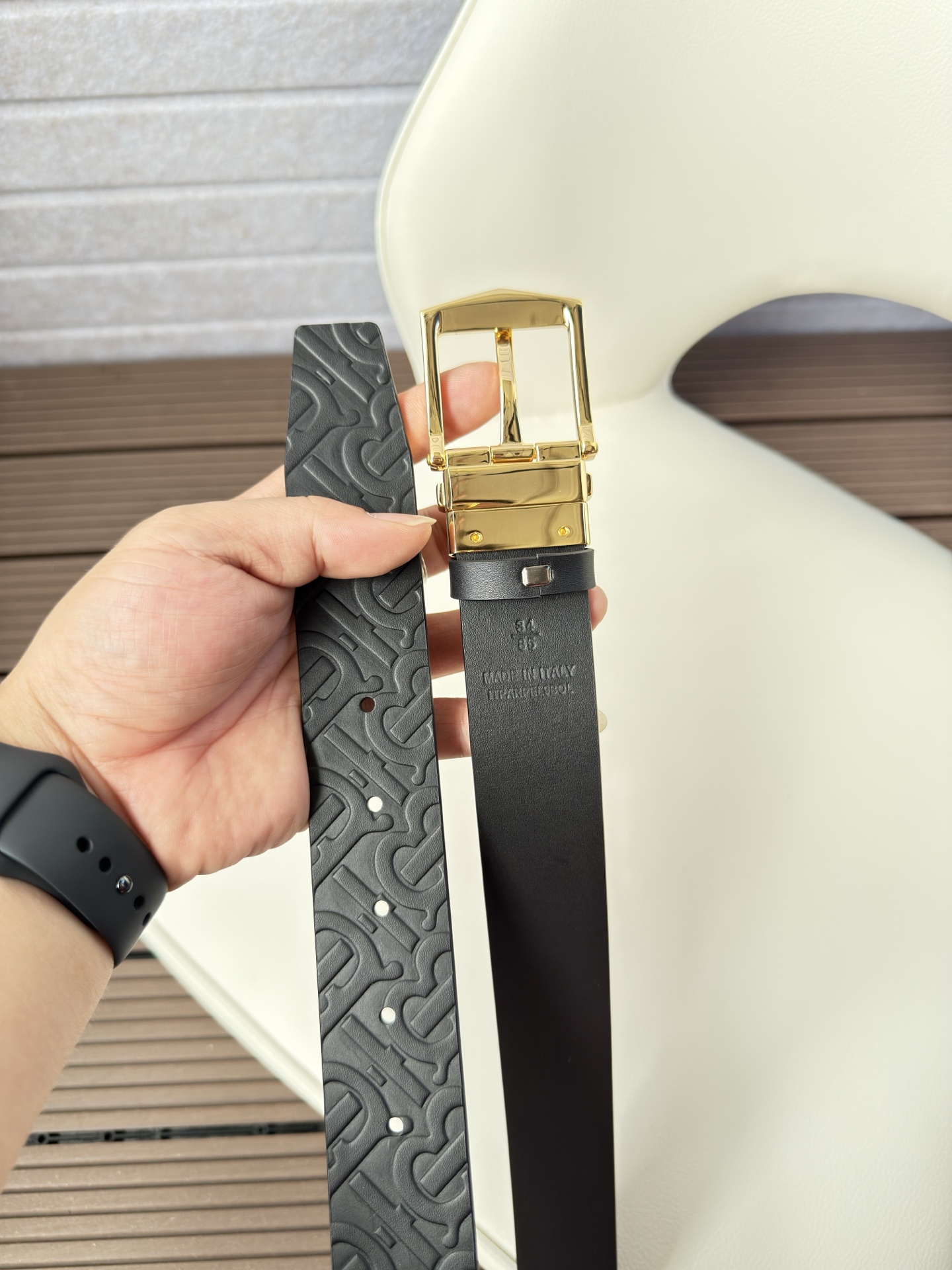 Burberry Basic Belt Top Grain Leather 34mm