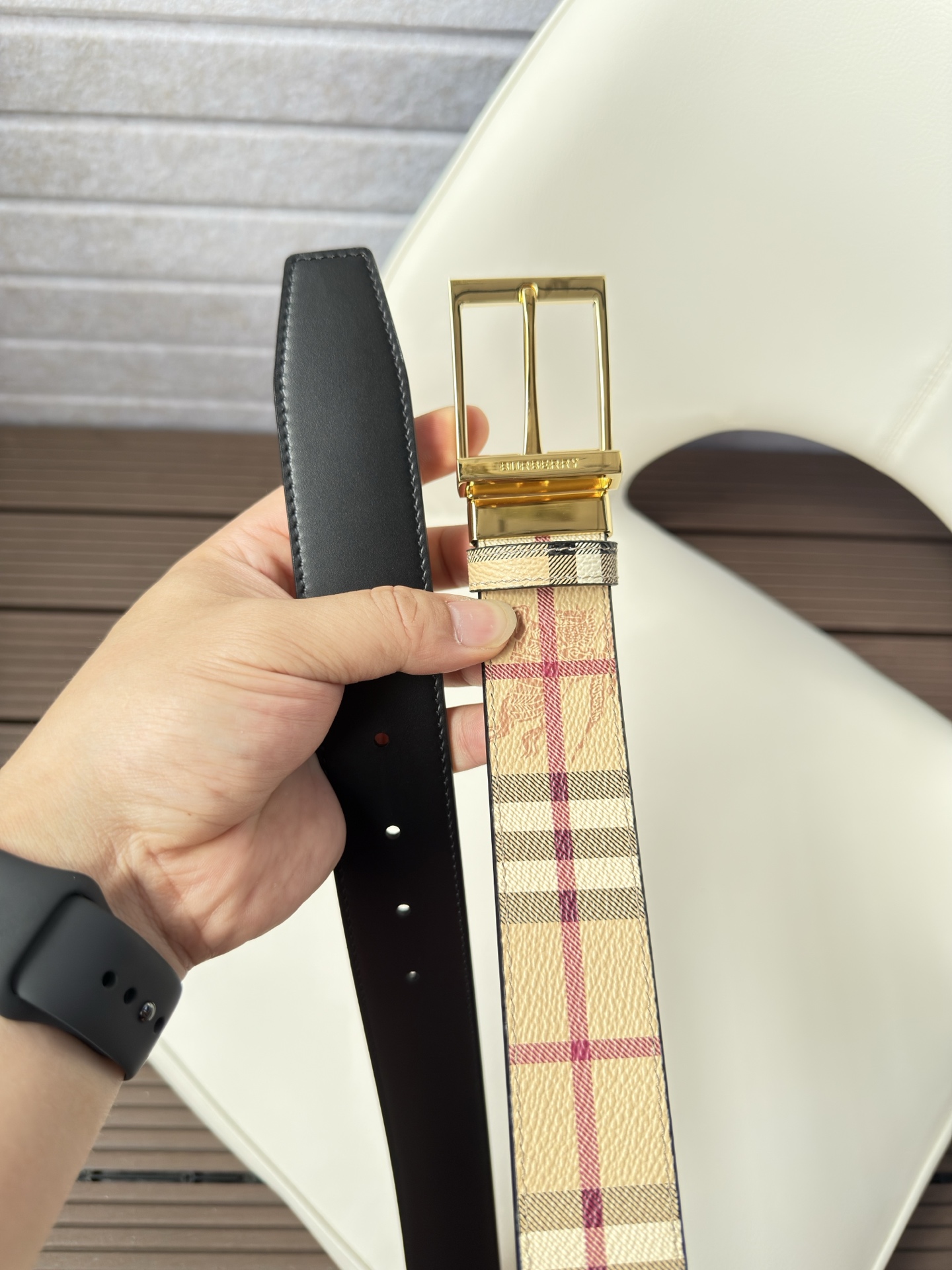 Burberry Basic Belt Top Grain Leather 34mm