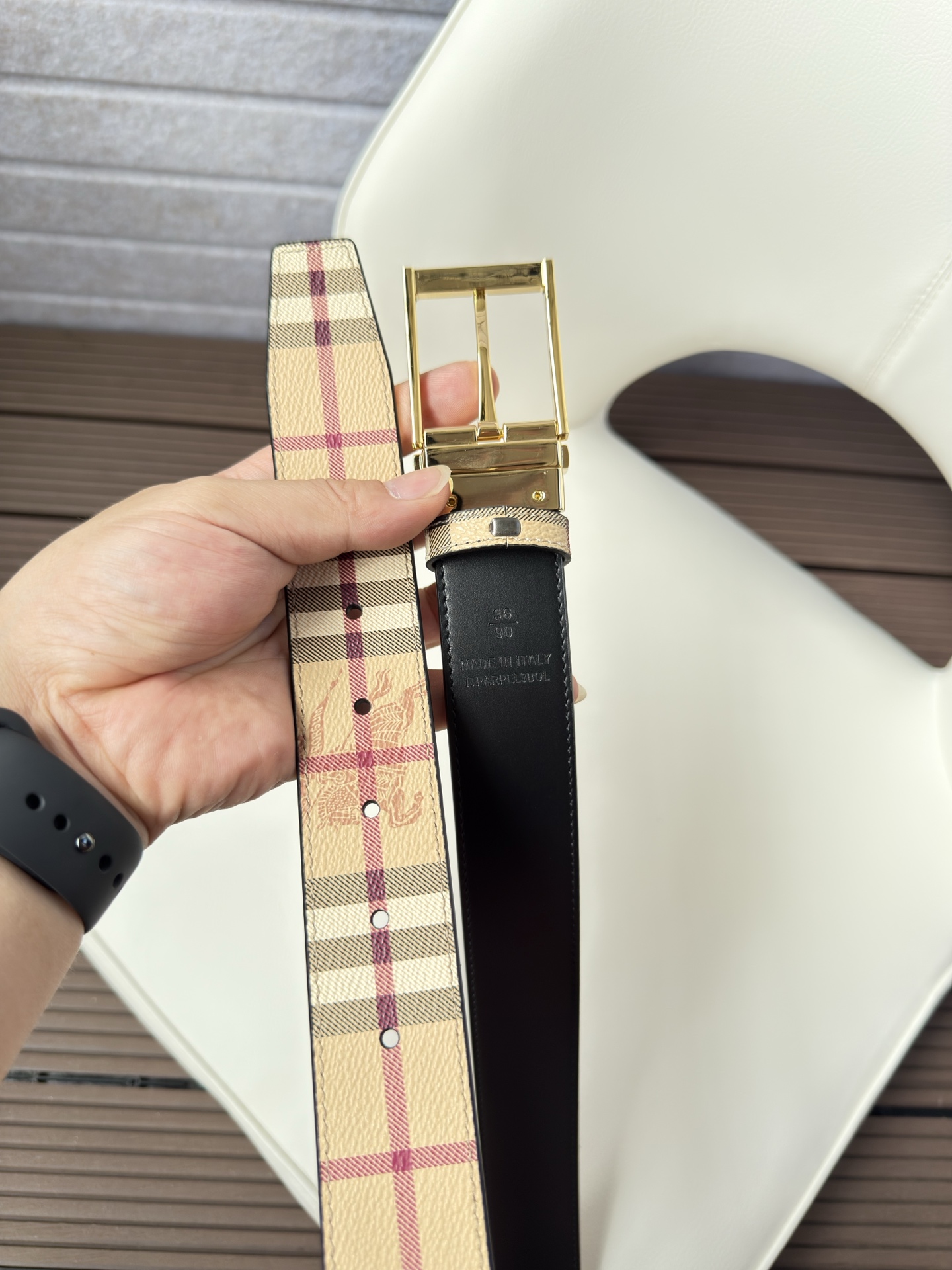 Burberry Basic Belt Top Grain Leather 34mm