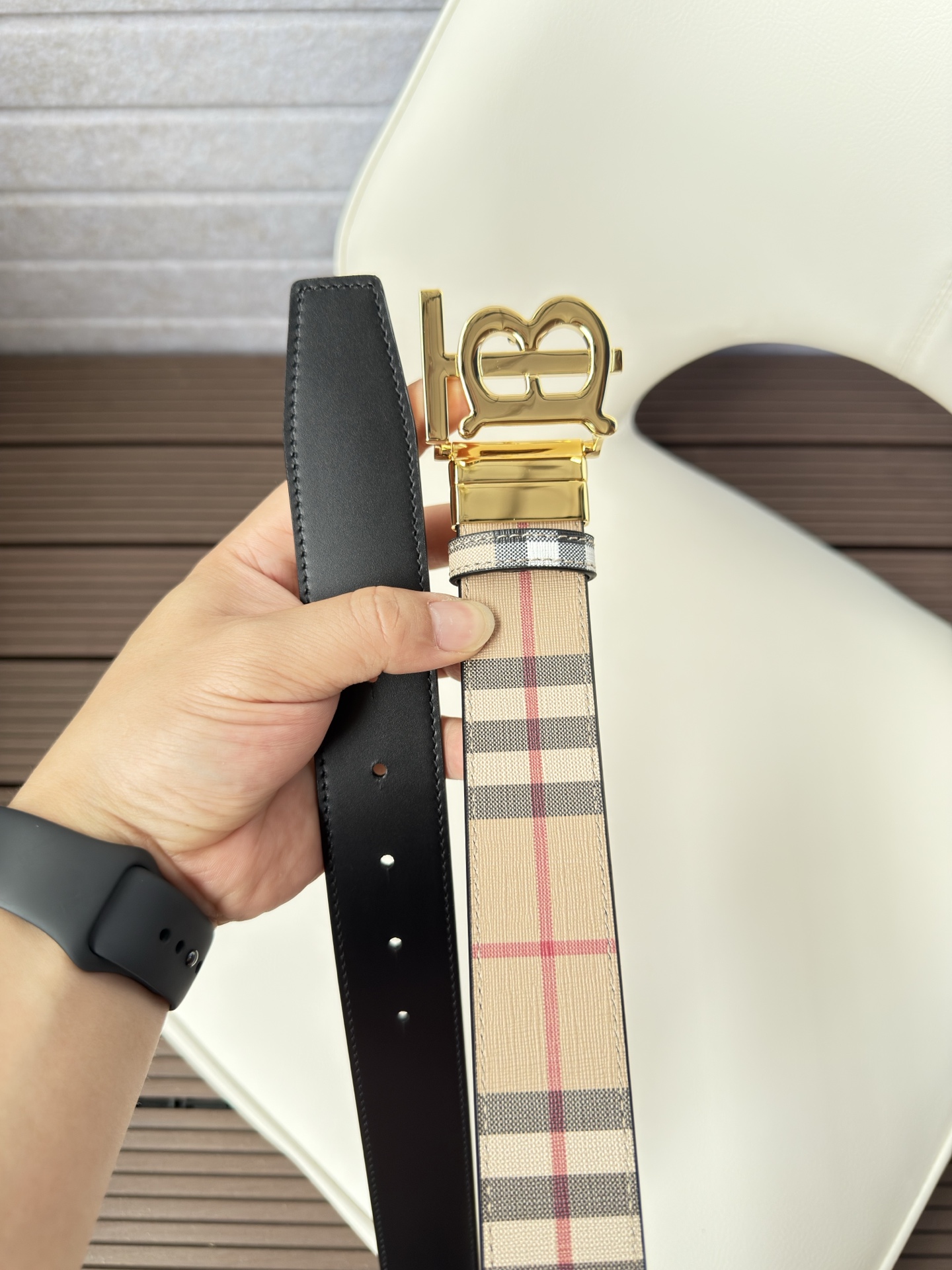 Burberry Basic Belt Top Grain Leather 34mm