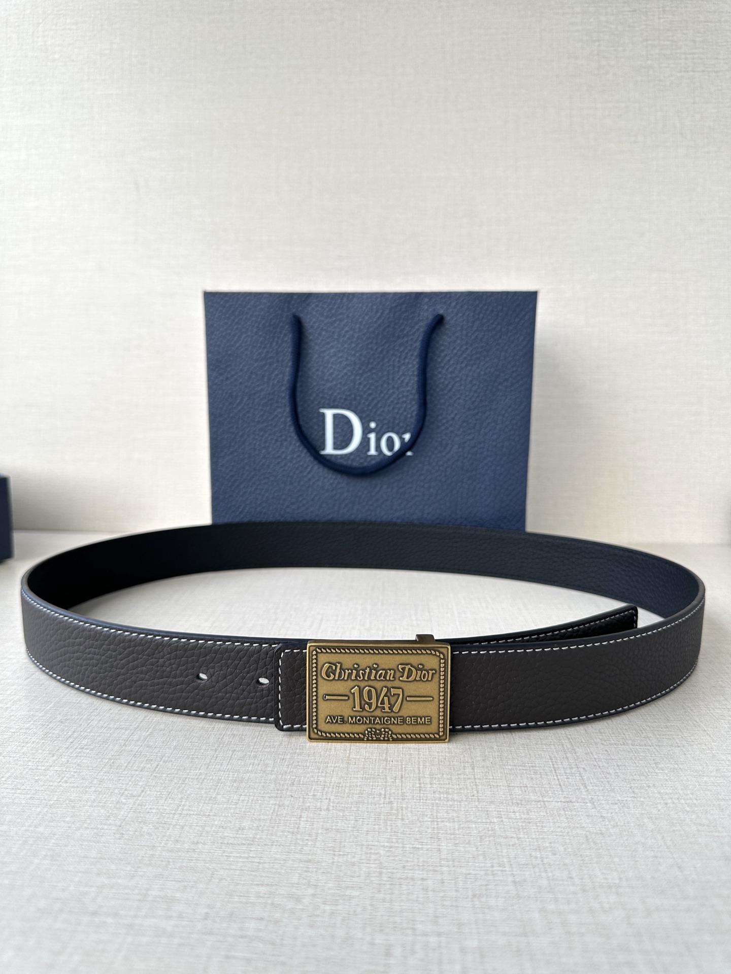 Dior Male Basic Belt Gray M