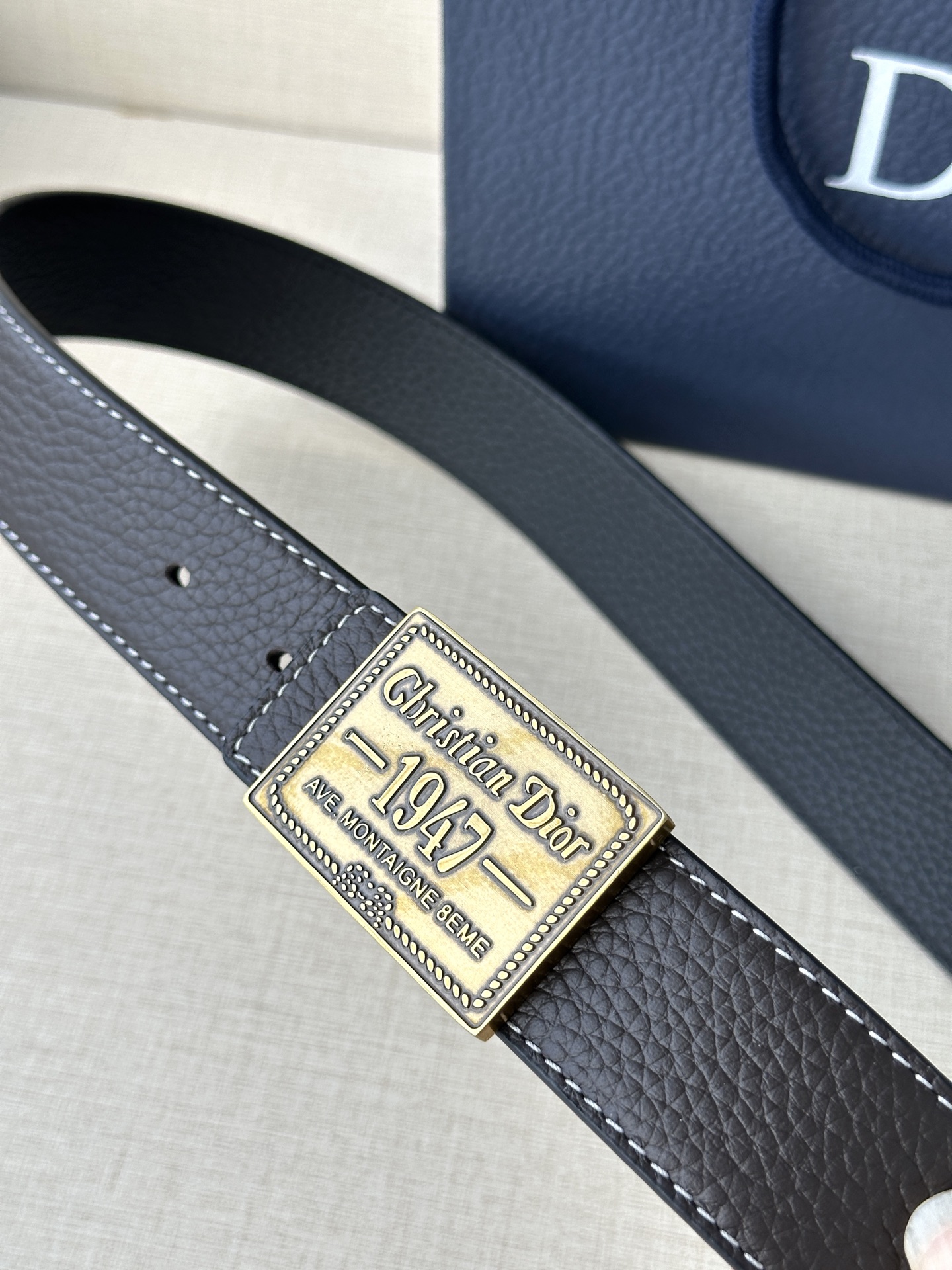 Dior Male Basic Belt Gray M