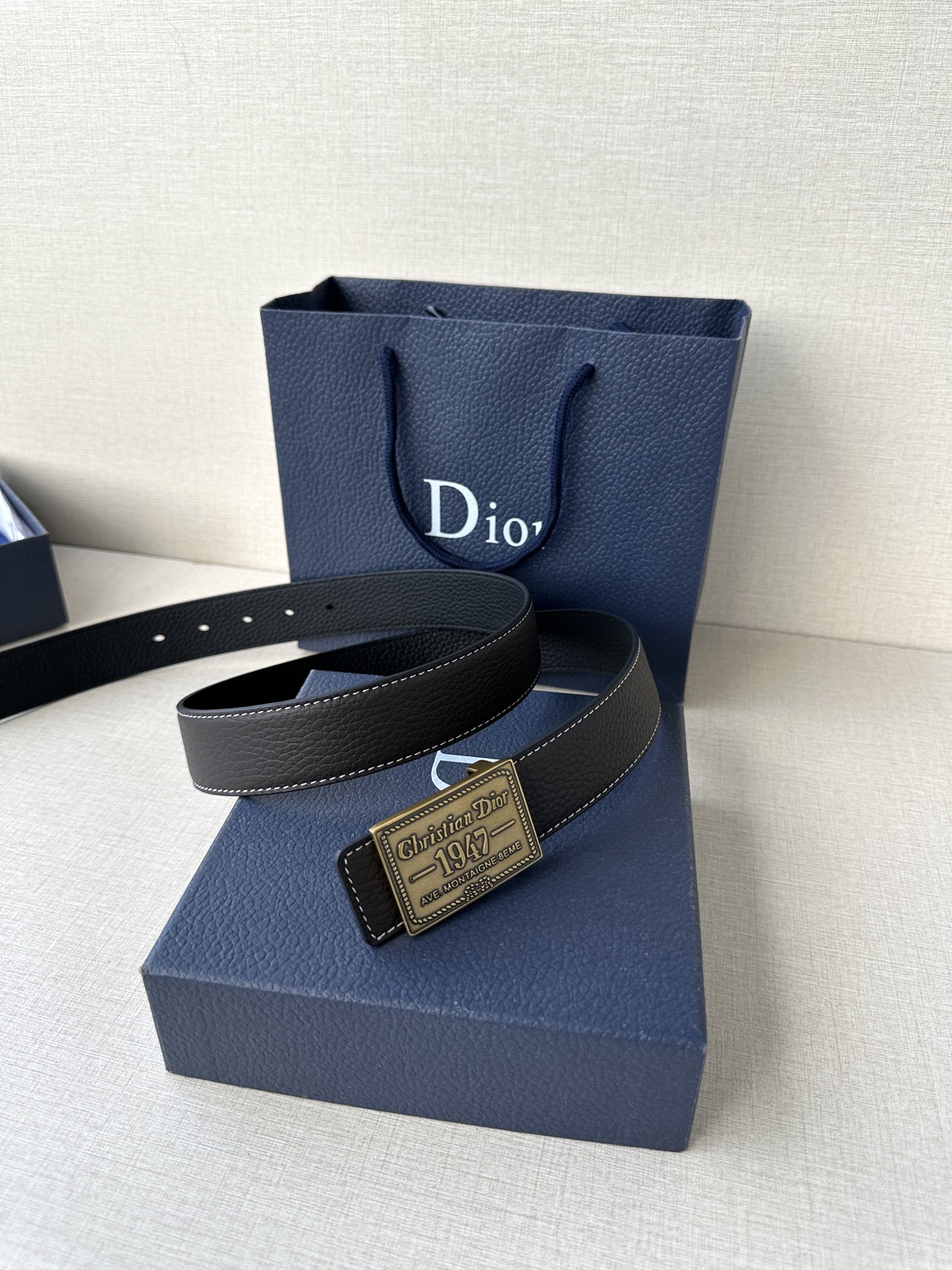 Dior Male Basic Belt Gray M