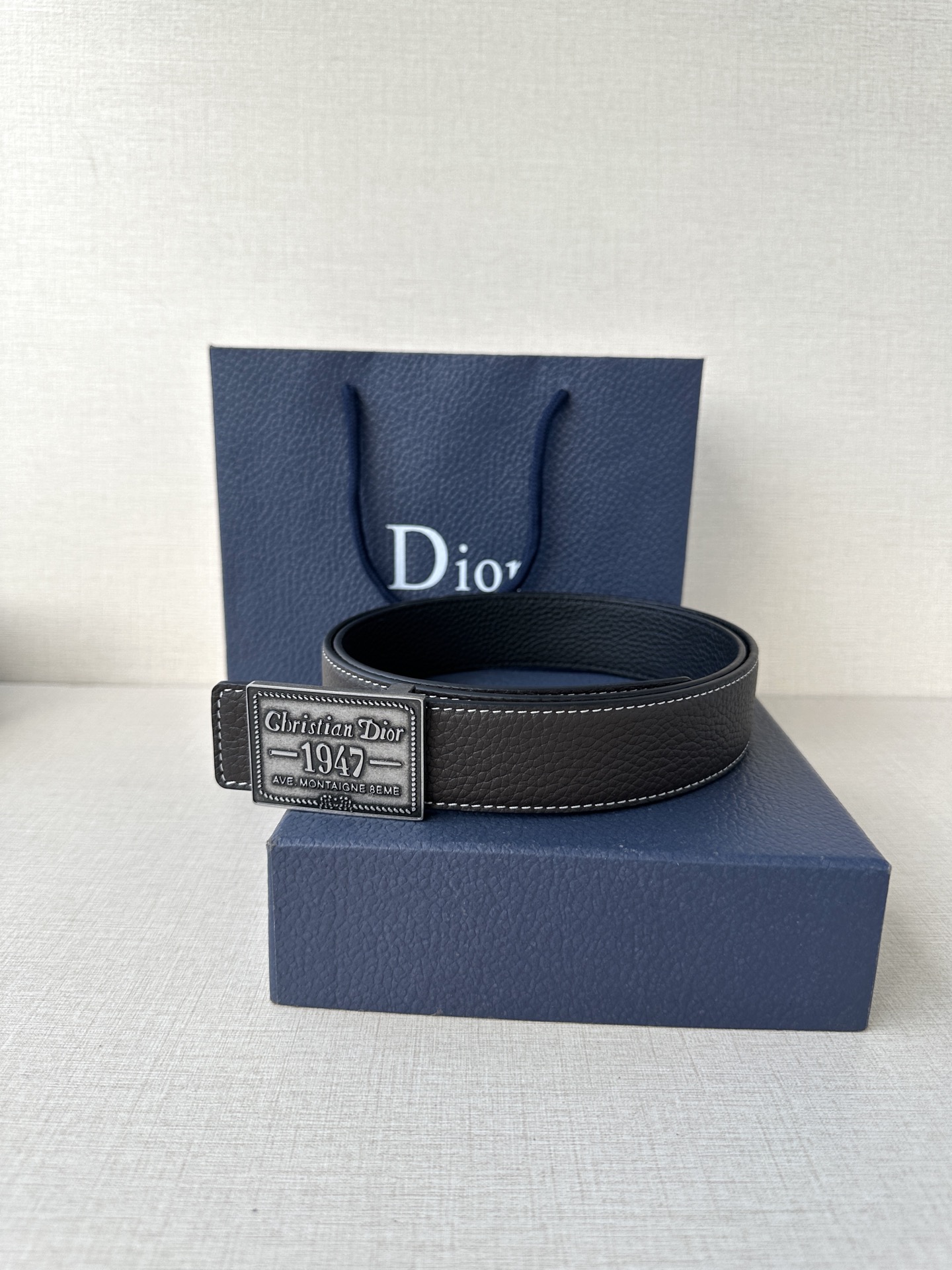 Dior Male Basic Belt Gray M