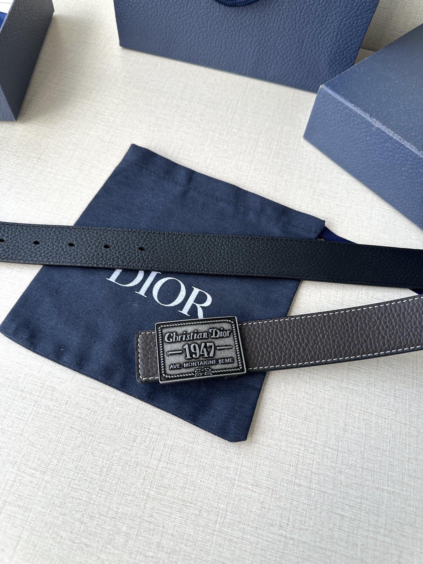 Dior Male Basic Belt Gray M