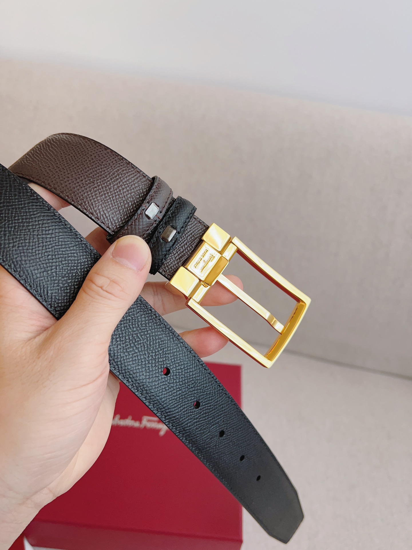 Salvatore Ferragamo Leather Belt Adjustable 35mm-m