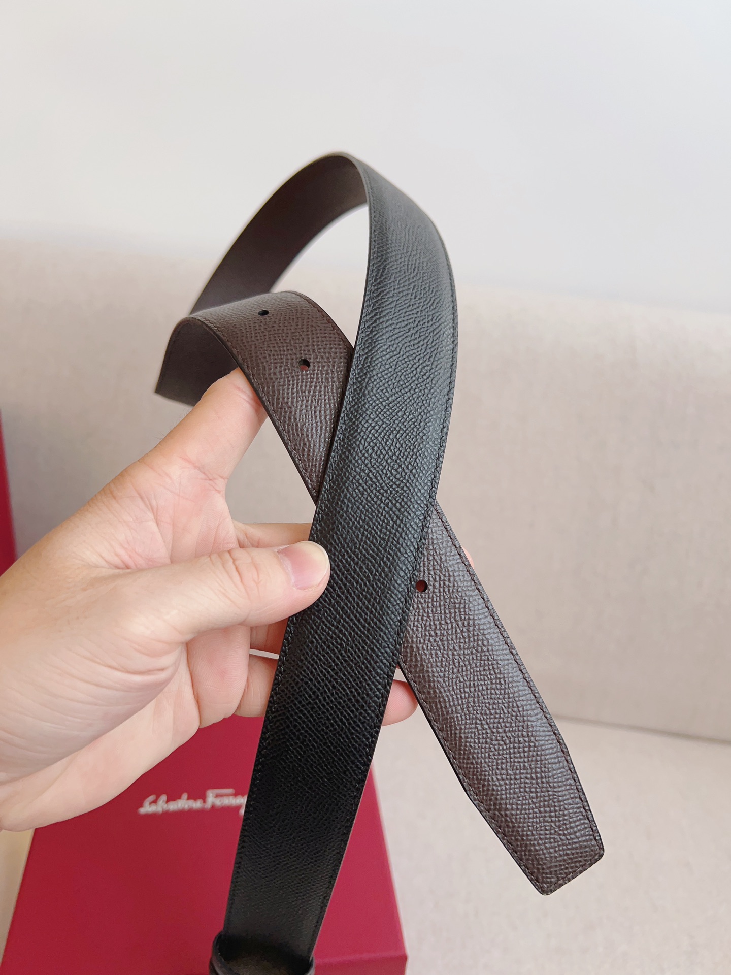 Salvatore Ferragamo Leather Belt Adjustable 35mm-m