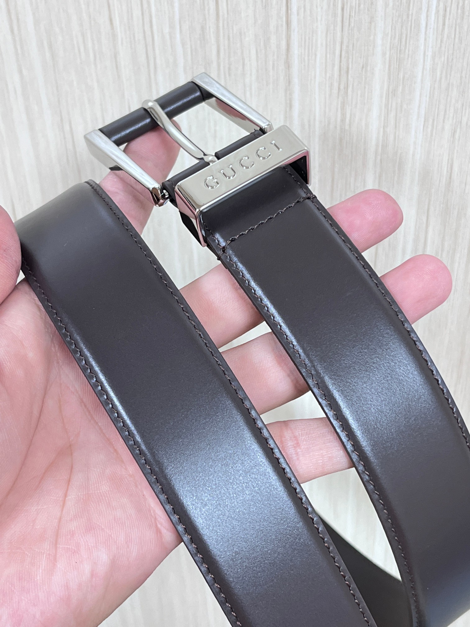 Gucci Male Pin Buckle Belt Cow Leather Wide Width