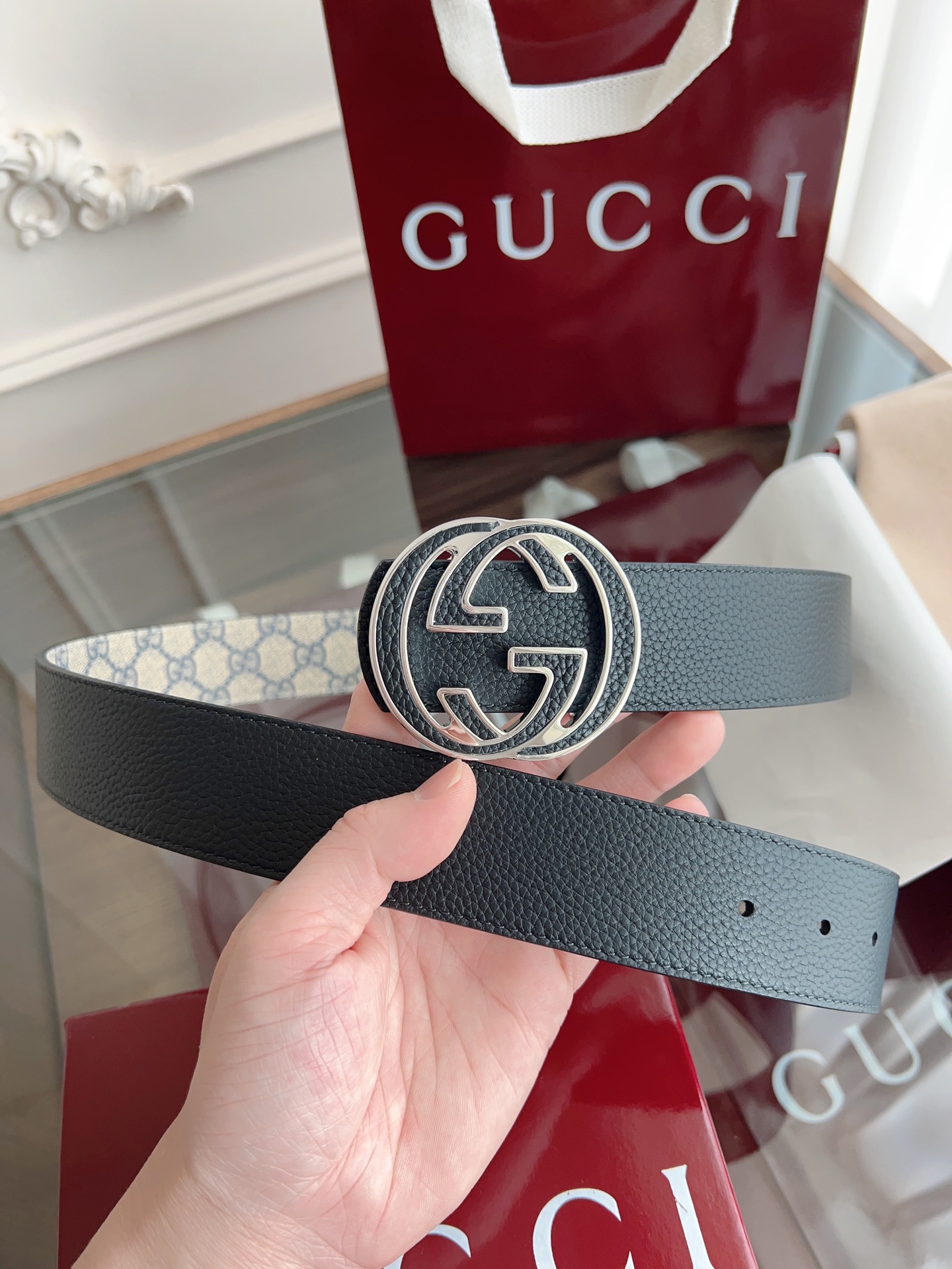 Gucci Male Basic Belt Canvas Black