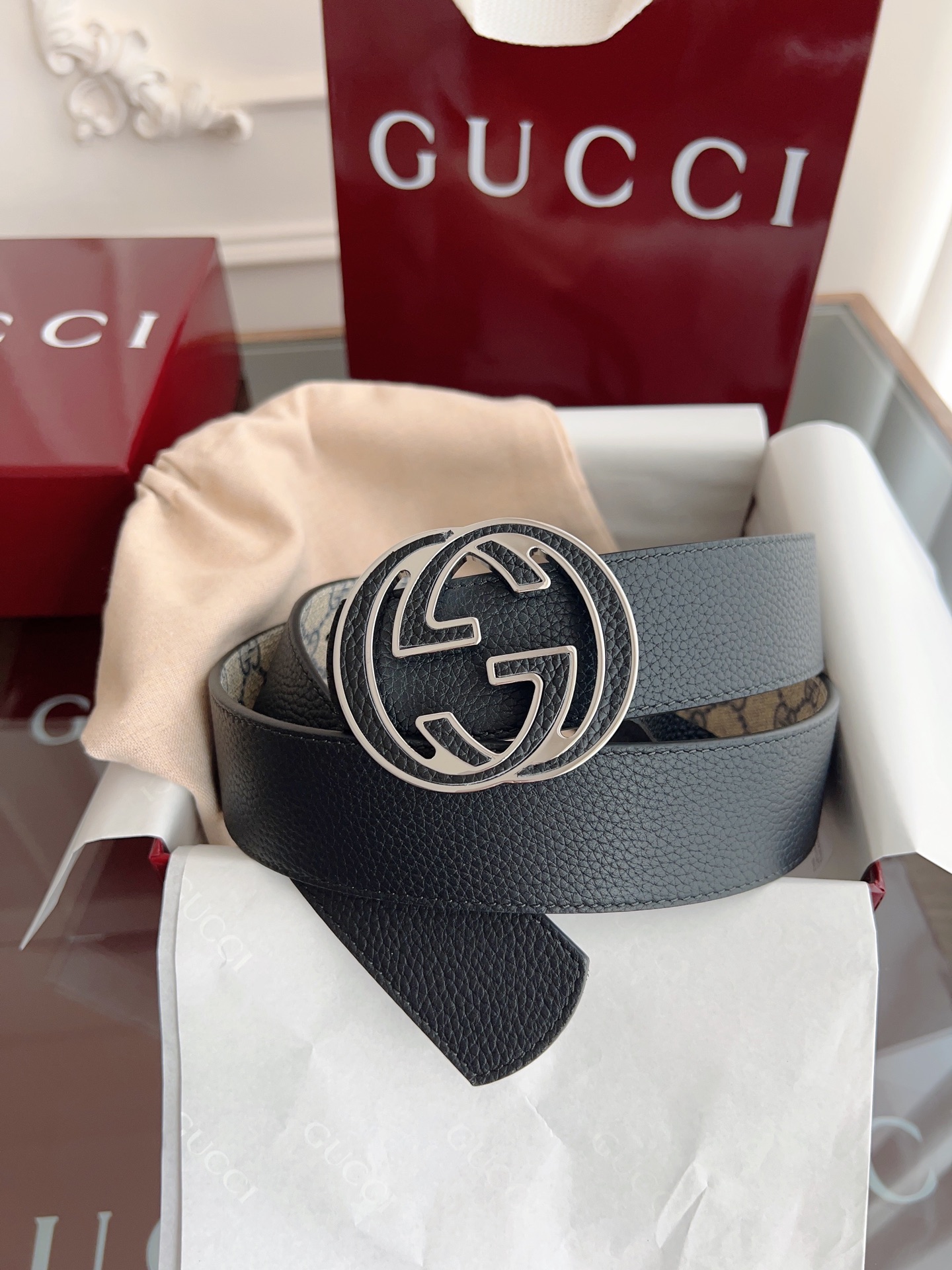 Gucci Male Basic Belt Canvas Black
