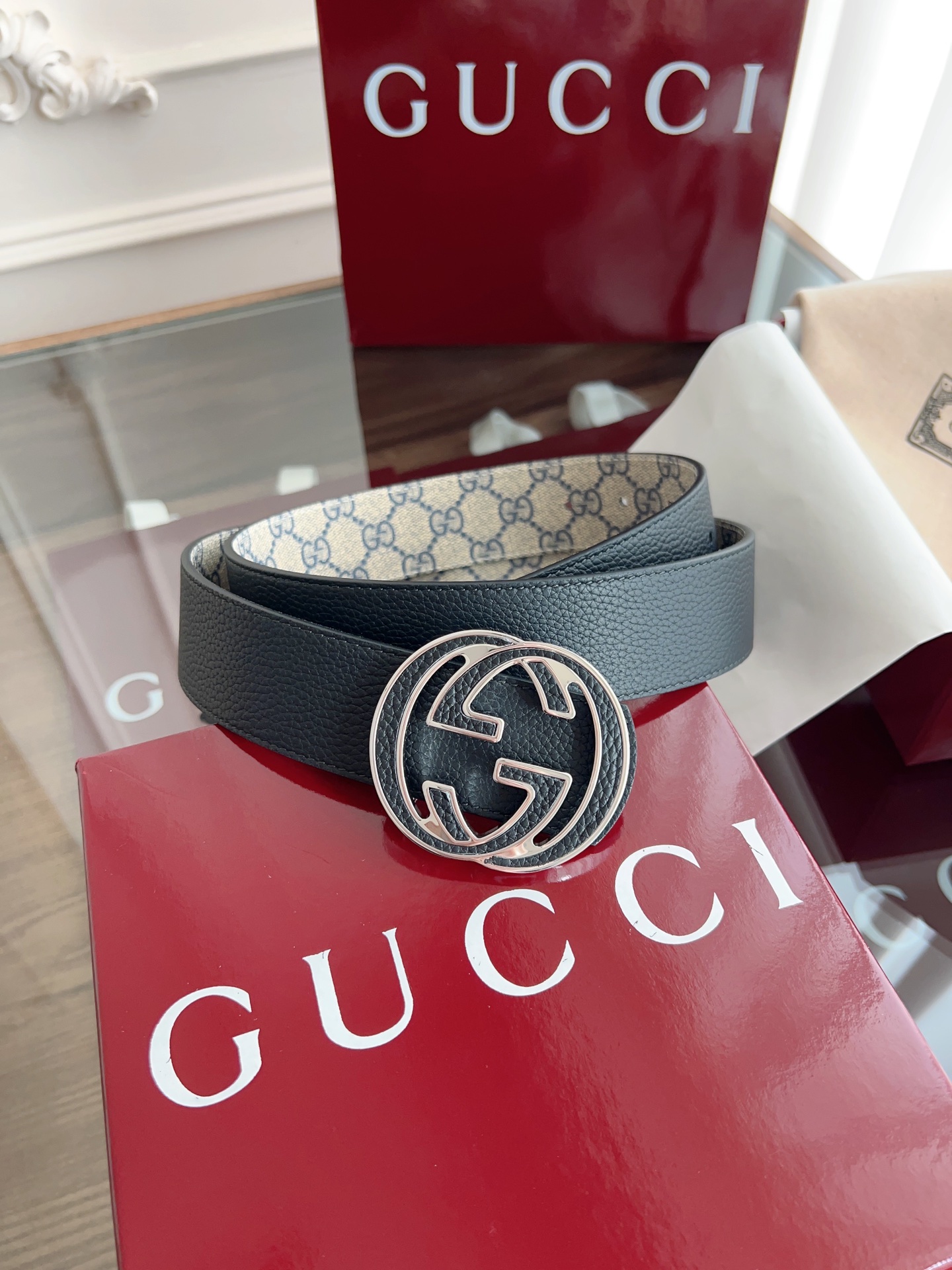 Gucci Male Basic Belt Canvas Black