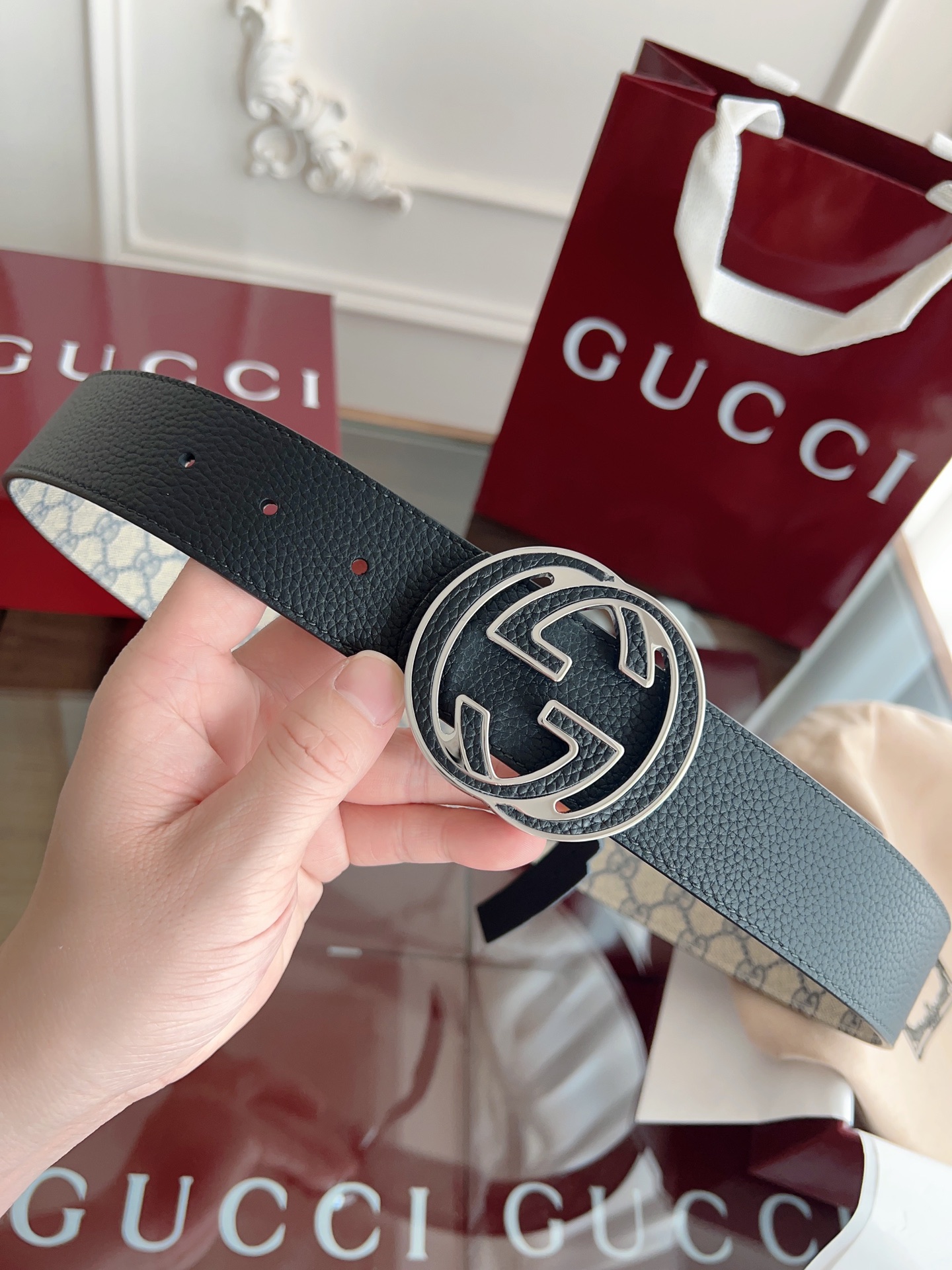 Gucci Male Basic Belt Canvas Black