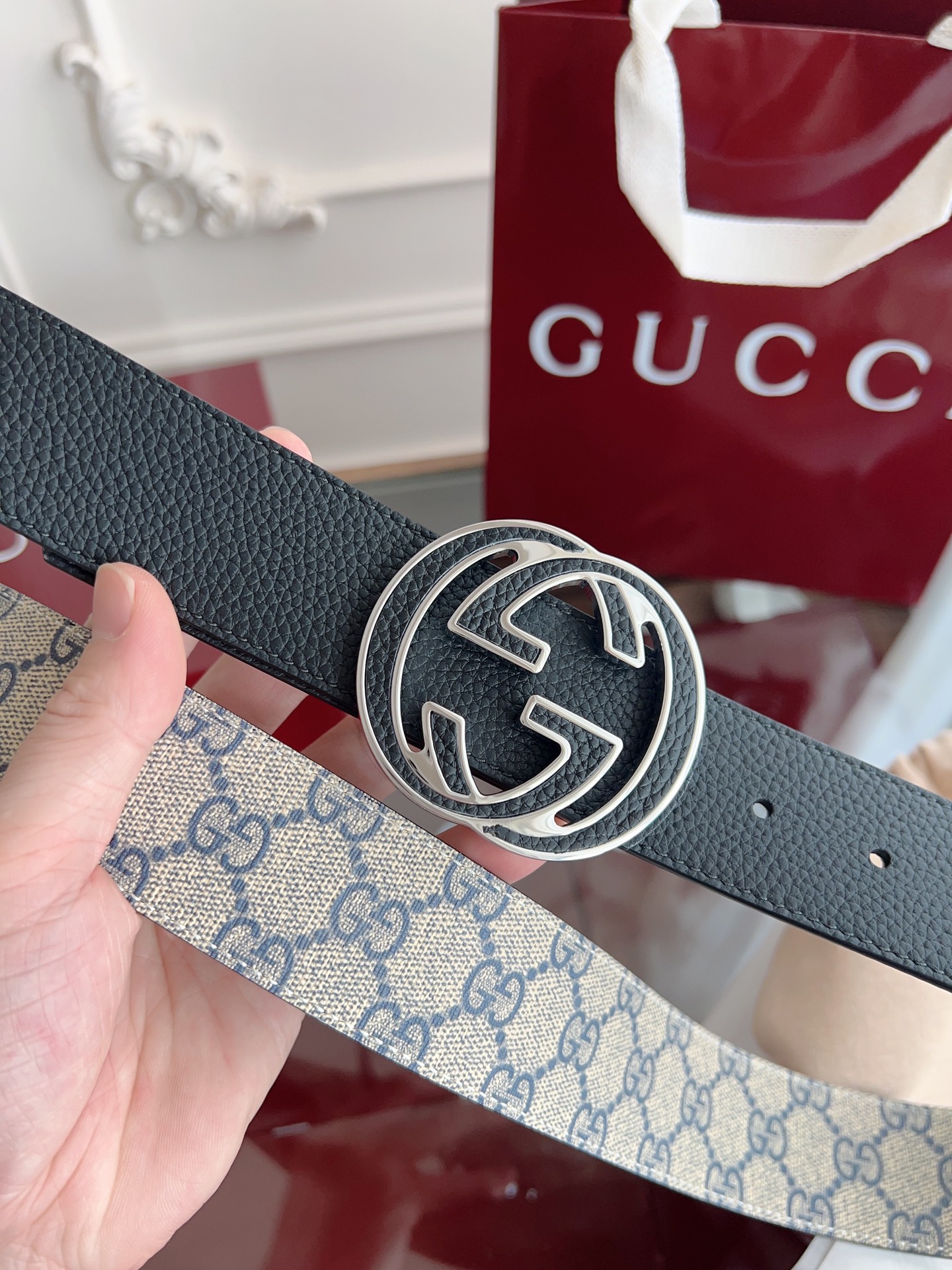 Gucci Male Basic Belt Canvas Black