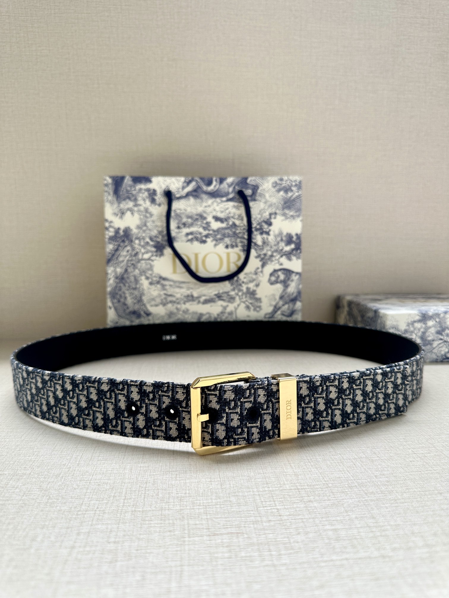 Dior Basic Belt Black Adjustable M-l