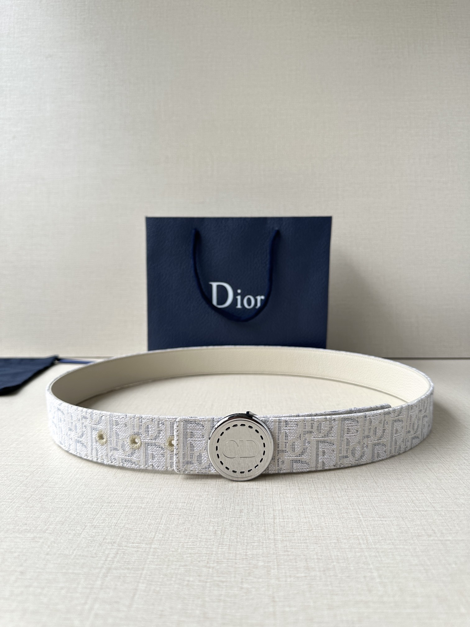 Basic Belt Cow Leather Beige M-l